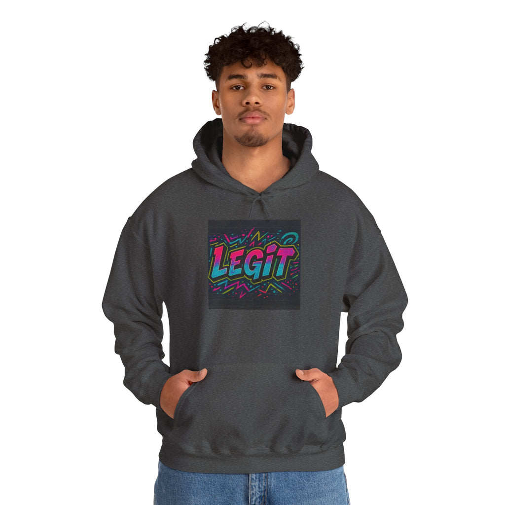 Legit Graffiti Hoodie — Retro Neon Streetwear Sweatshirt