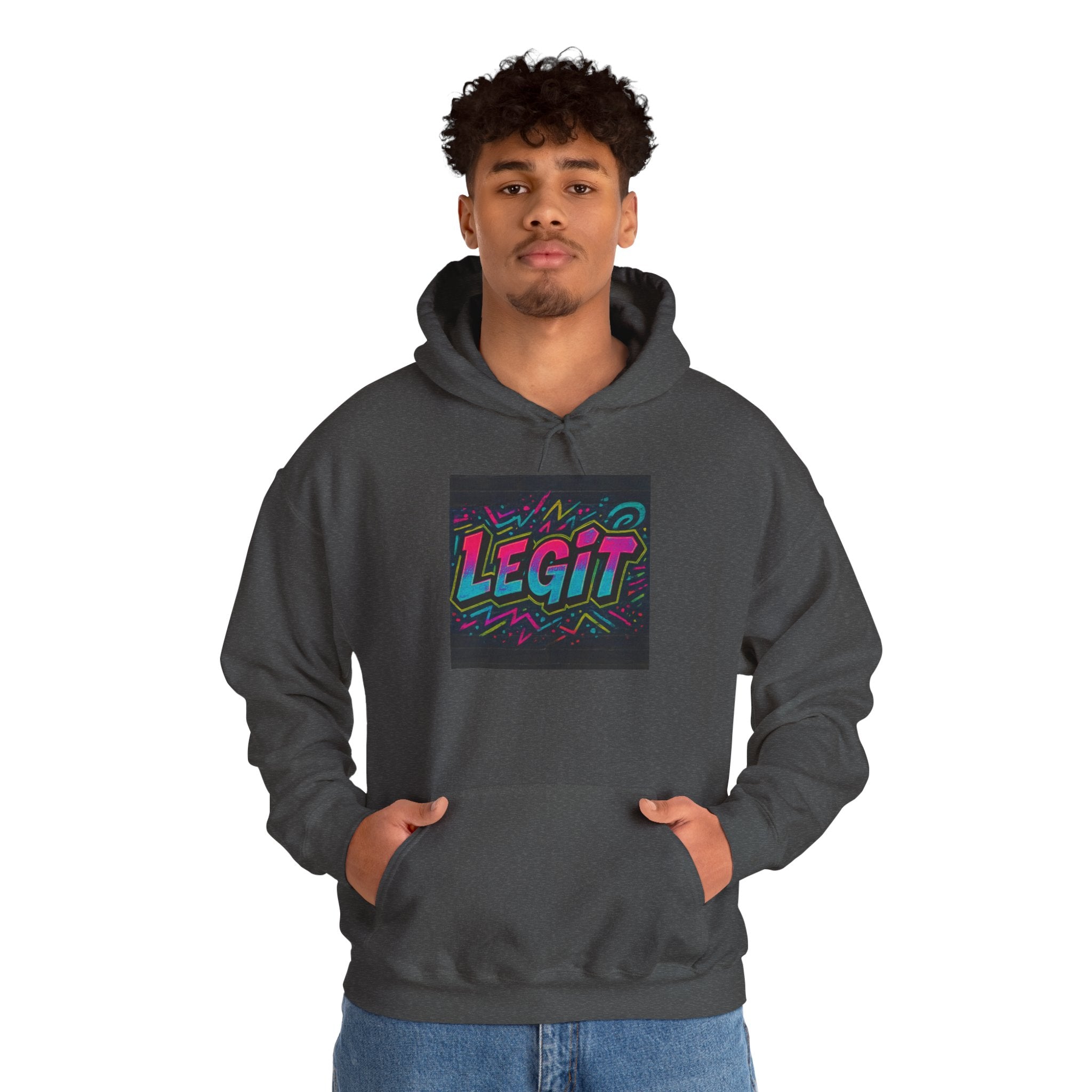 Legit Graffiti Hoodie — Retro Neon Streetwear Sweatshirt