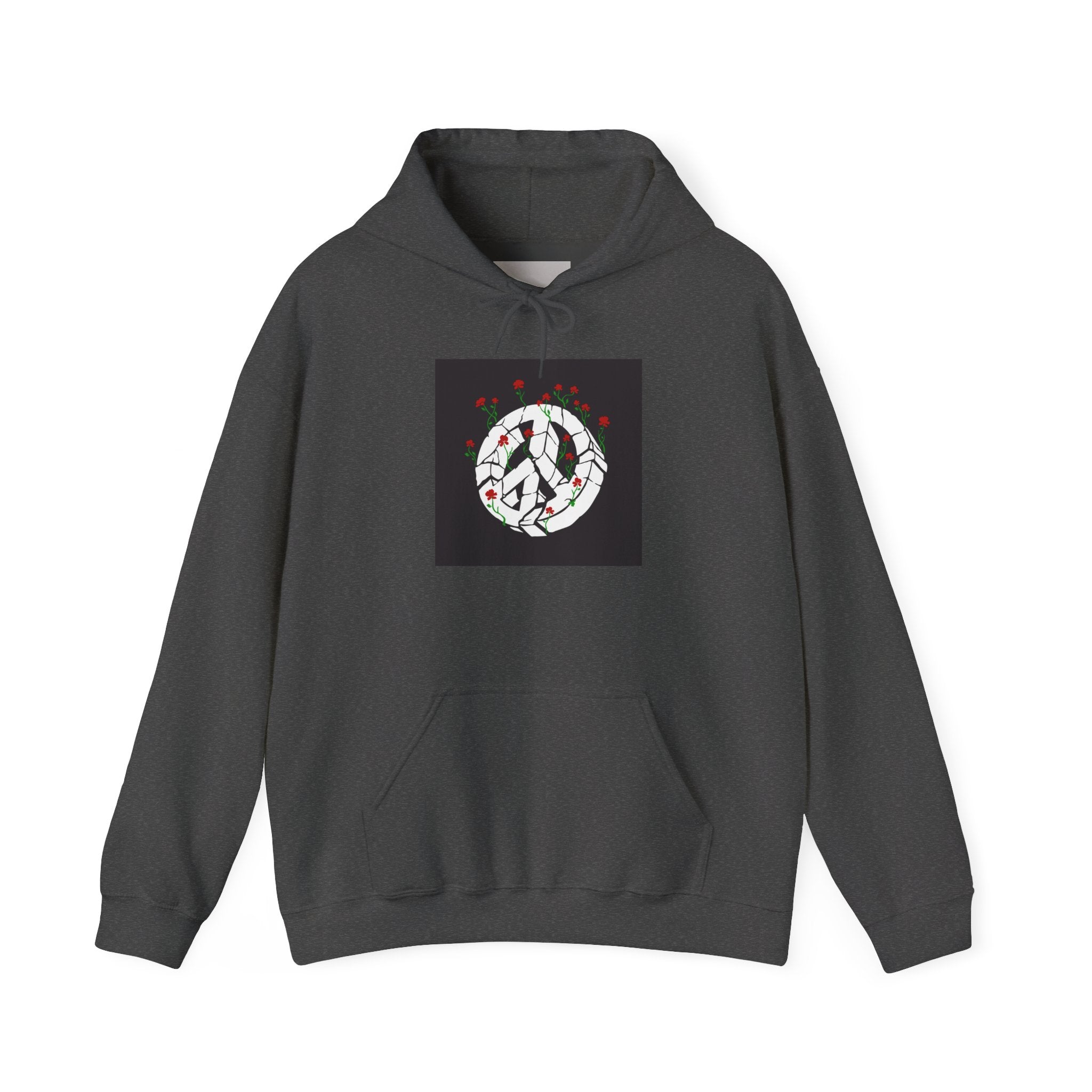 Peace Sign Hoodie with Rose Wreath - Floral Peace Symbol Pullover