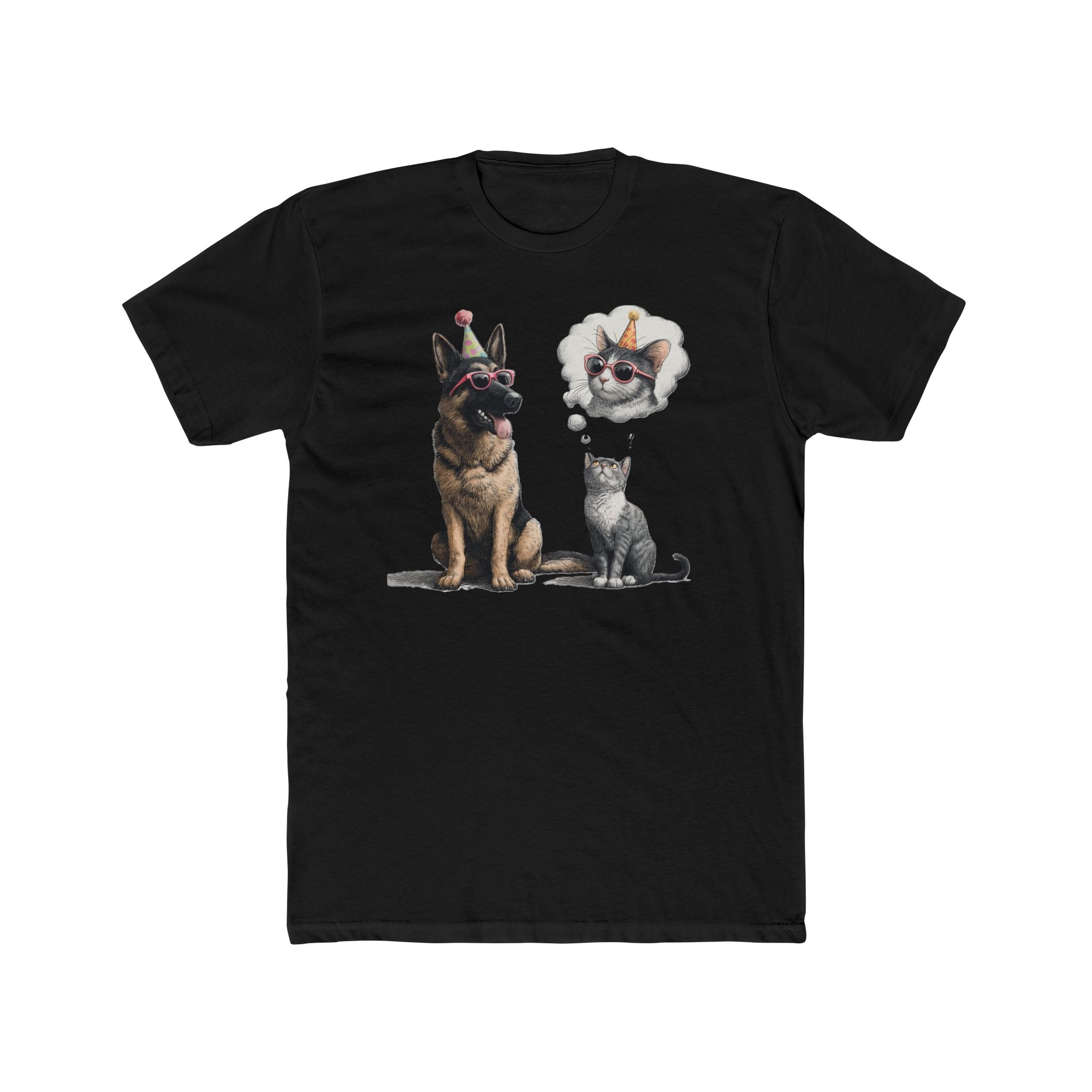 Dog and Cat Tee — Thought Bubble German Shephard Design