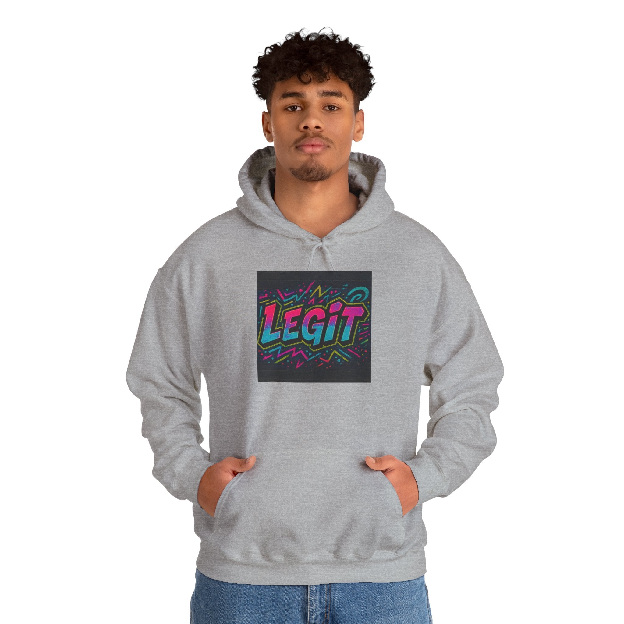 Legit Graffiti Hoodie — Retro Neon Streetwear Sweatshirt