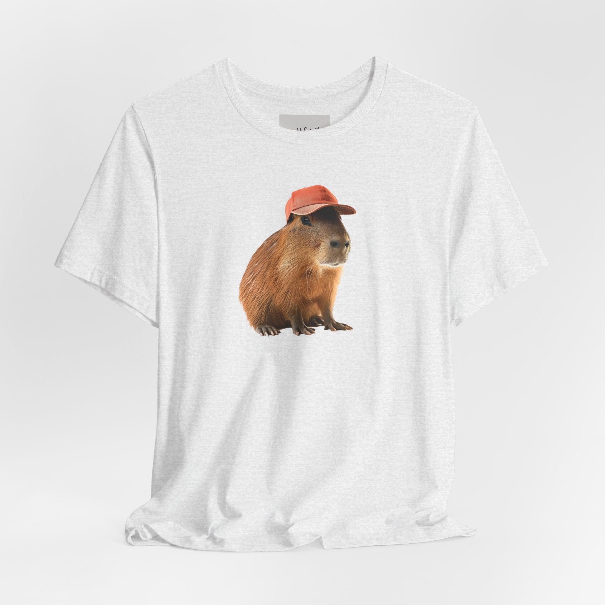 Capybara in Red Cap T-Shirt — Cute Animal Graphic Tee