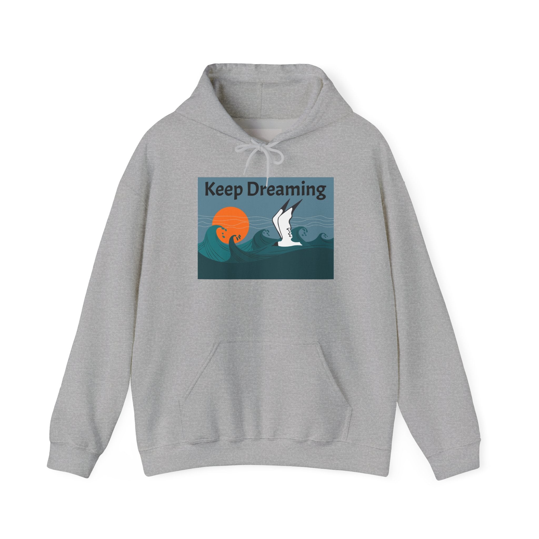 Keep Dreaming Hoodie — Seagull Sunset Graphic Pullover
