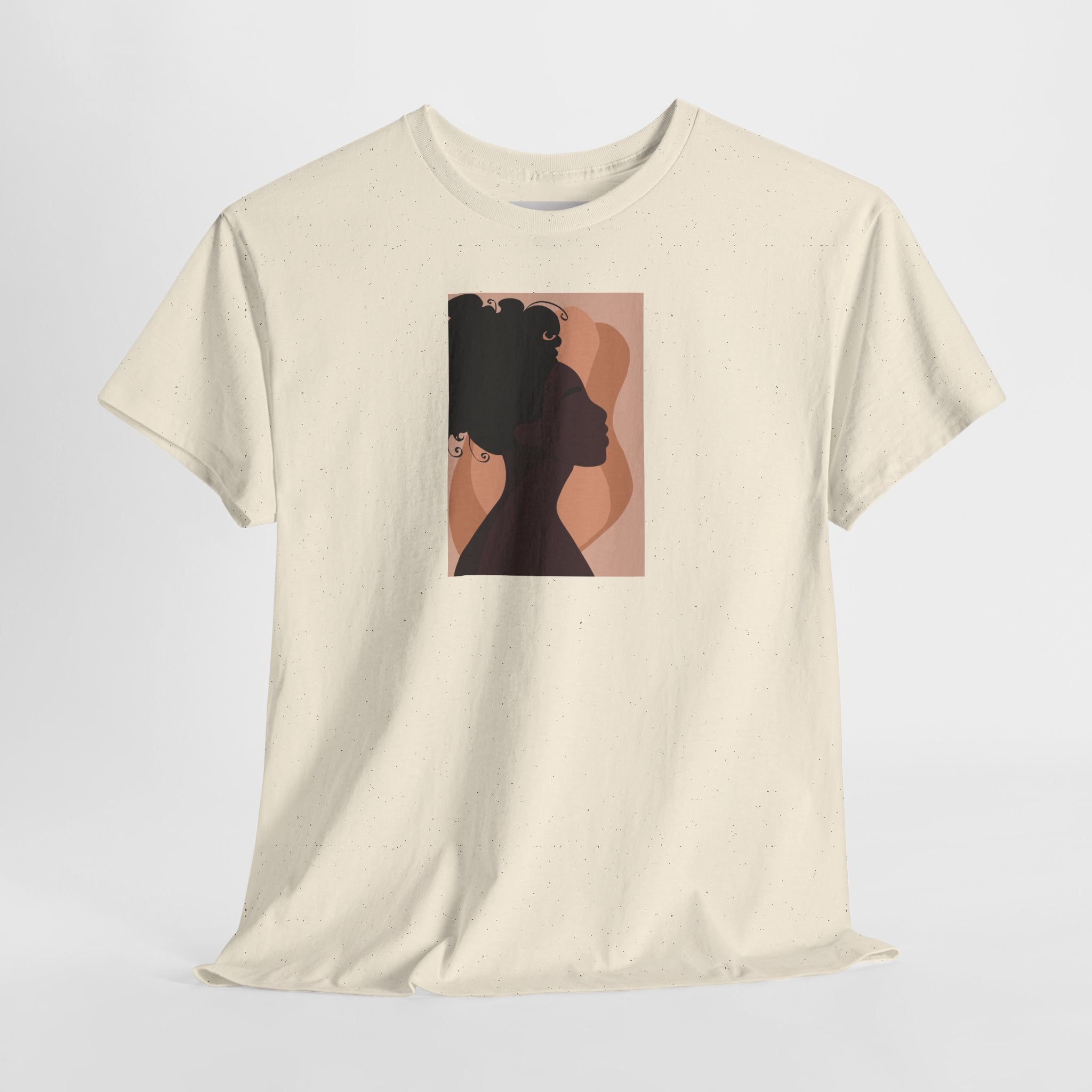 Women’s Silhouette Tee - Minimalist Afro Portrait Graphic Shirt