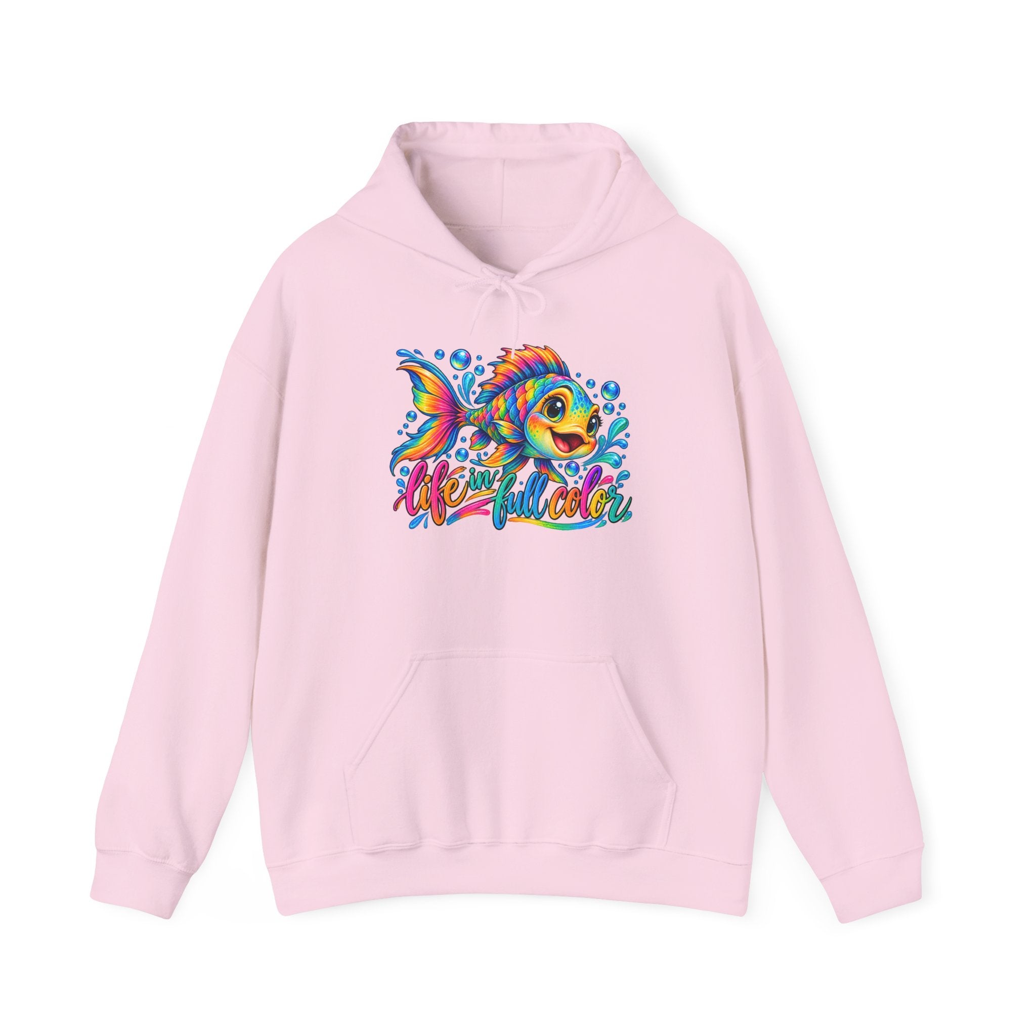 Colorful Fish Hoodie — Vibrant 'Reel Frosted' Fishing Crew Sweatshirt