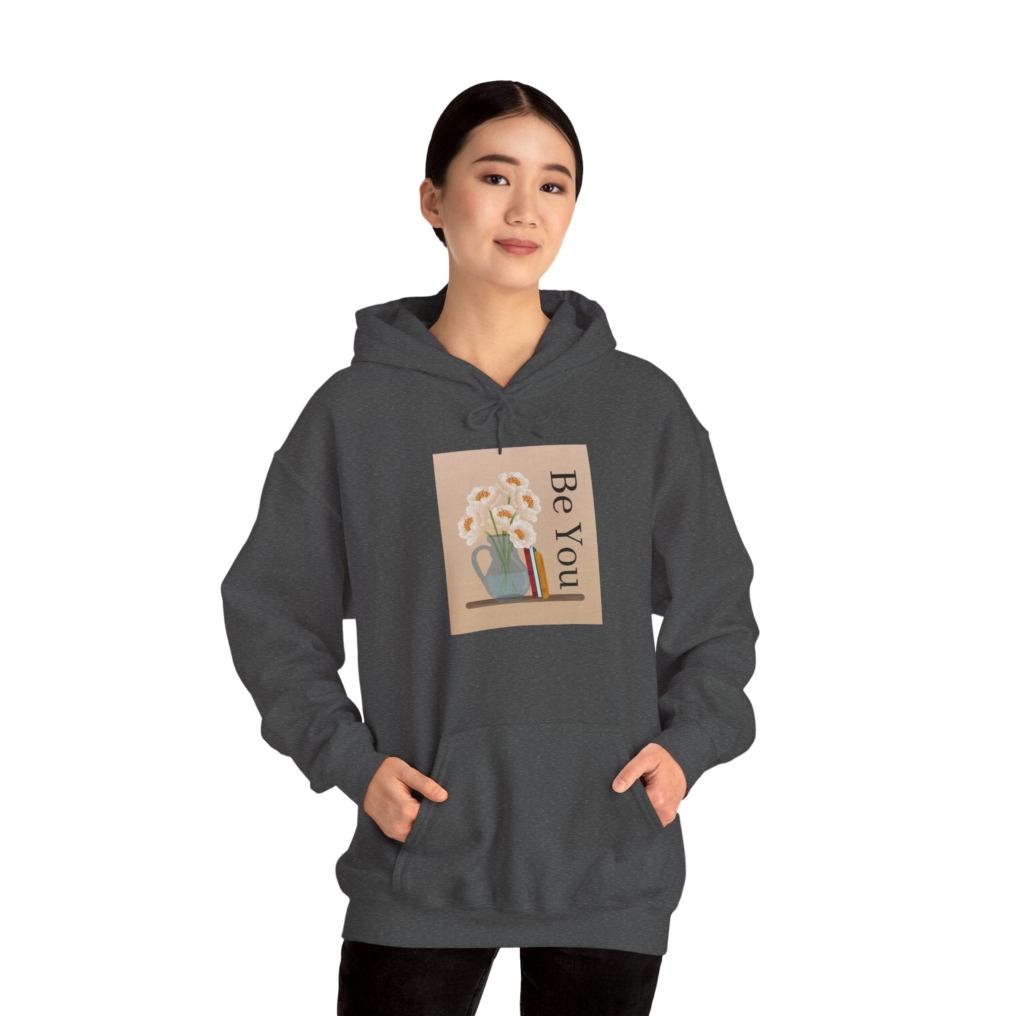 Be You Floral Hoodie — Cozy Inspirational Graphic Hoodie
