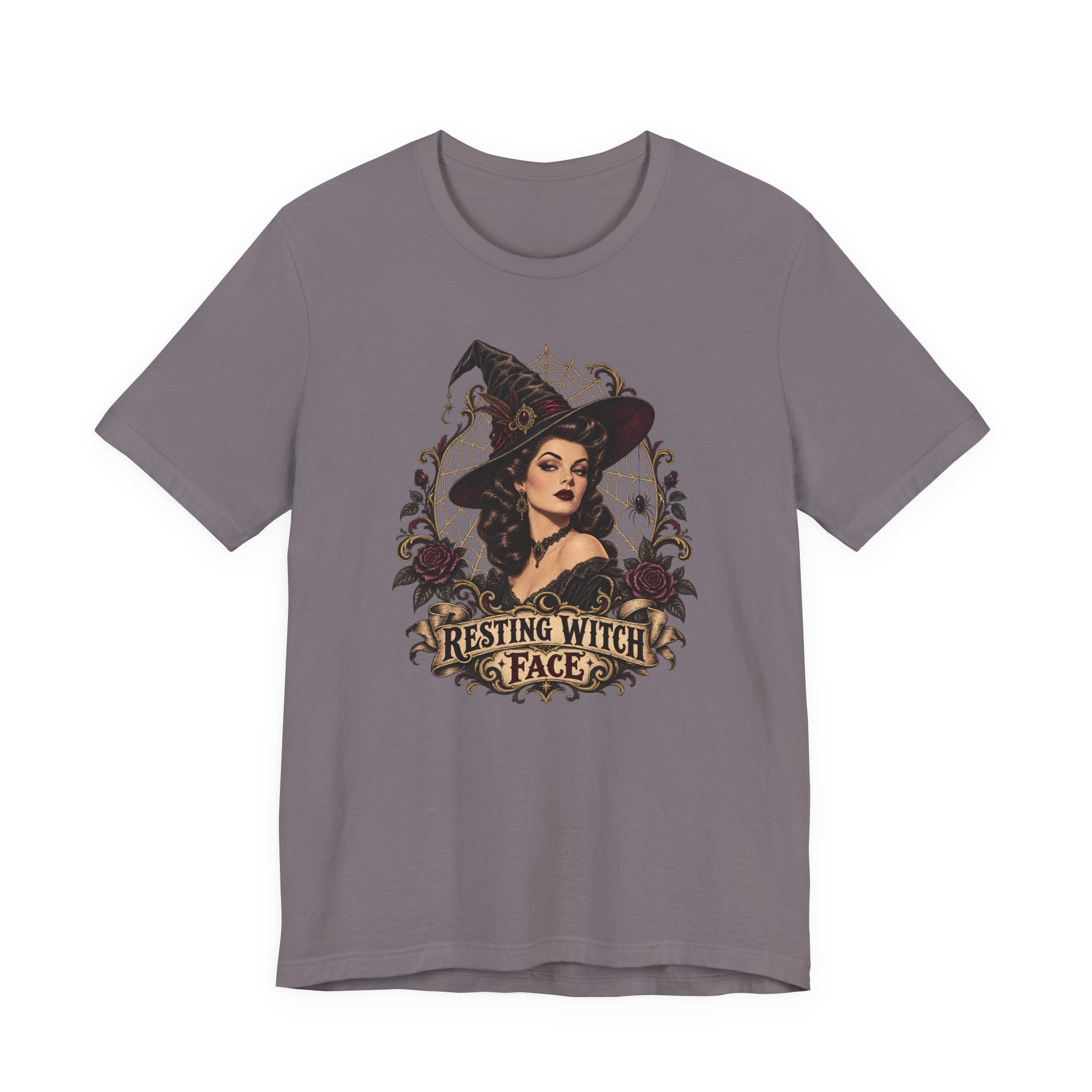 Resting Witch Face Tee — Vintage Gothic Witch Graphic T-Shirt