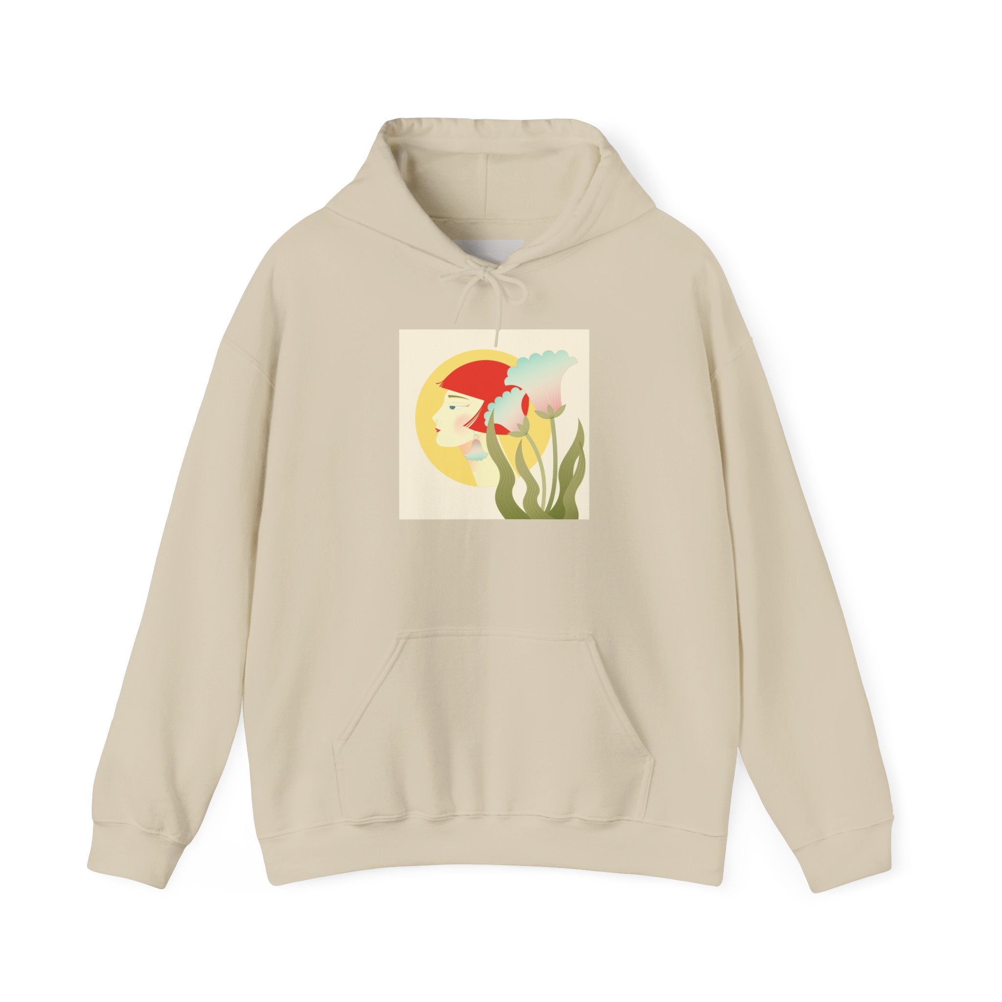 Koi Pond Art Hoodie — Pastel Fish & Lily Design