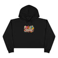 Crop Hoodie — Retro 'Plant Twist' Floral Graphic Cropped Hoodie