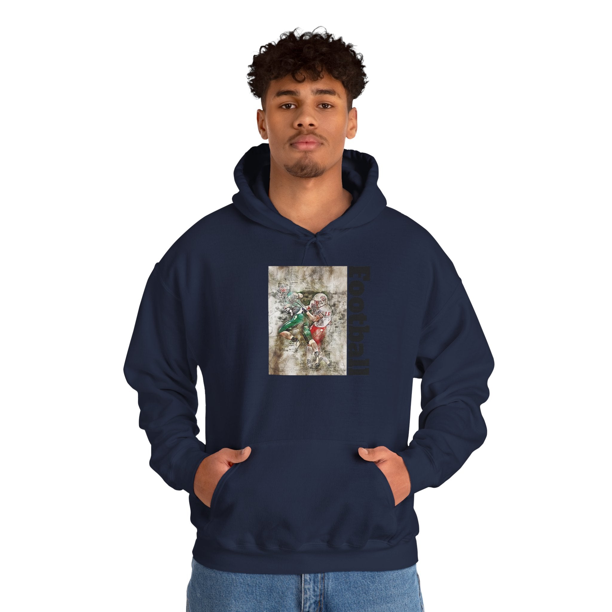 Football Vintage Player Hoodie — Retro Grunge Football Design