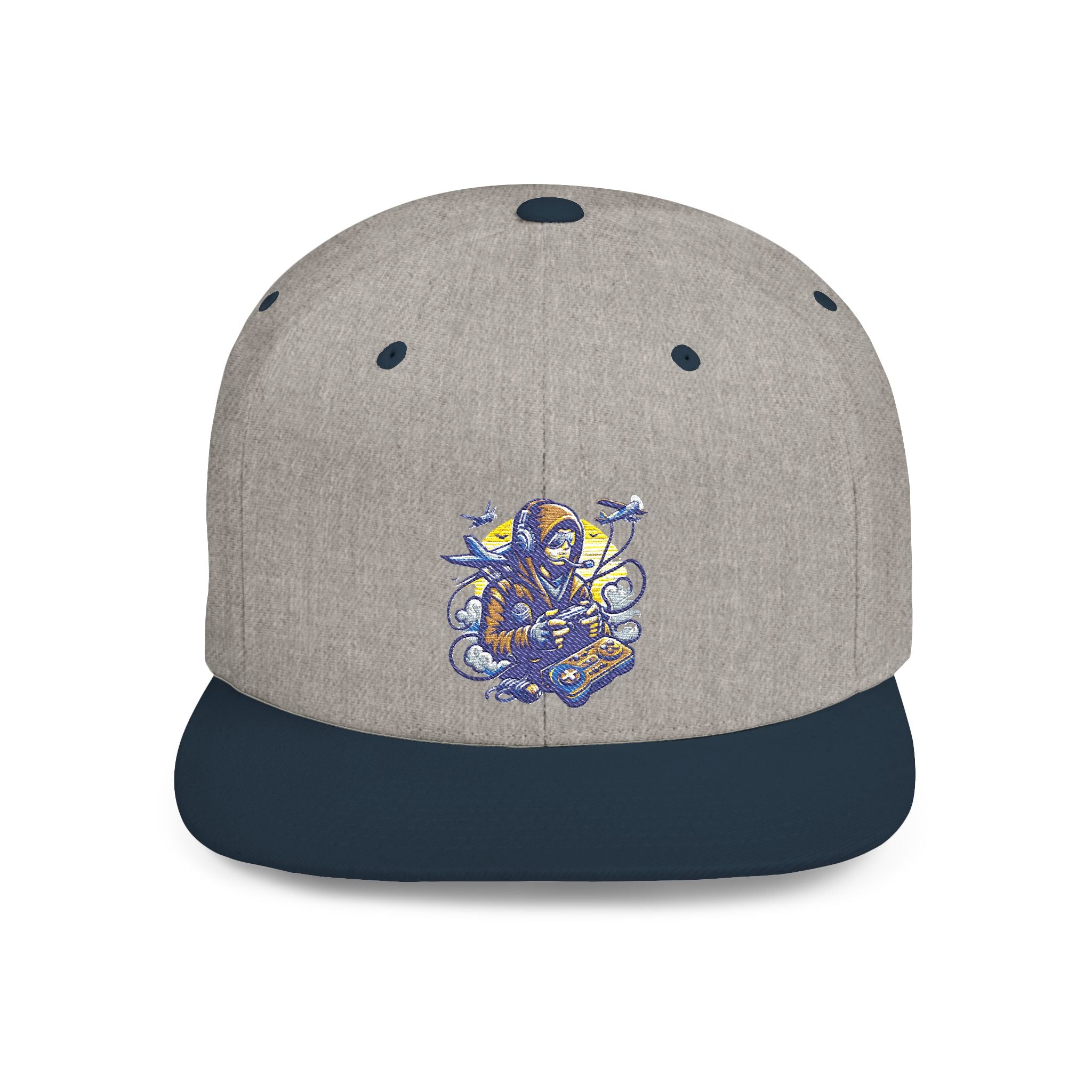 Gamer Embroidered Snapback Hat - Flat Bill