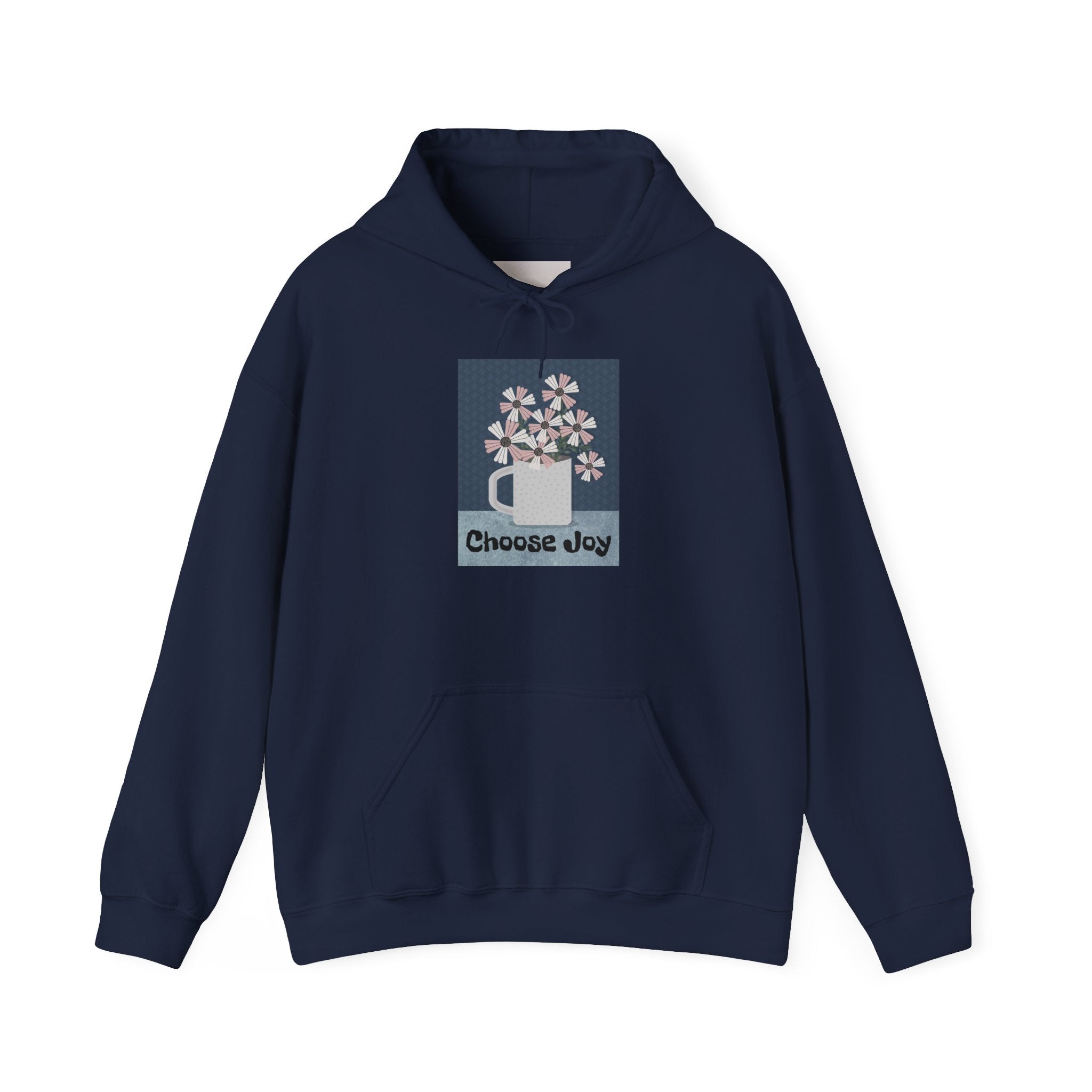 Hoodie – “Choose Joy” Floral Mug Graphic Cozy Sweatshirt