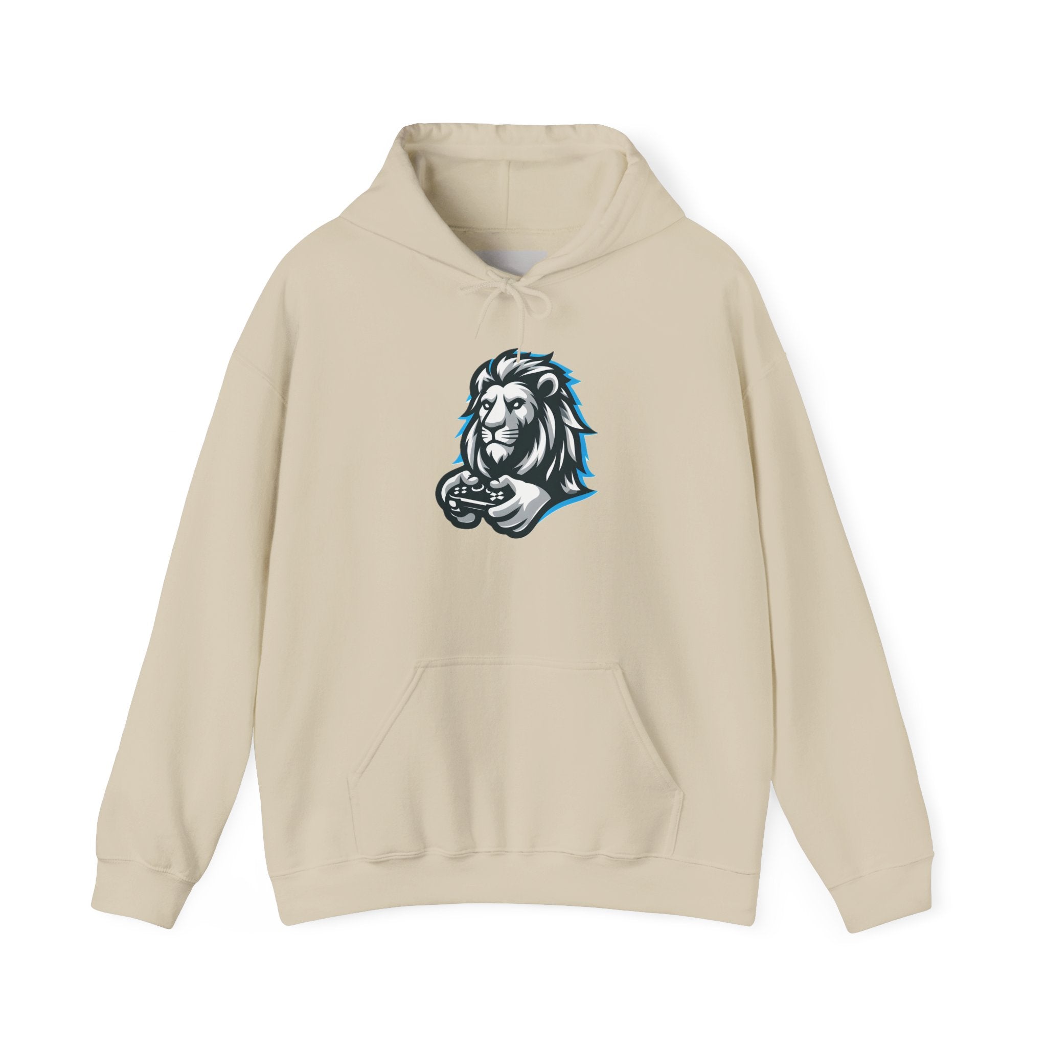 Lion Gamer Hoodie — Retro Gaming Lion Graphic Sweatshirt