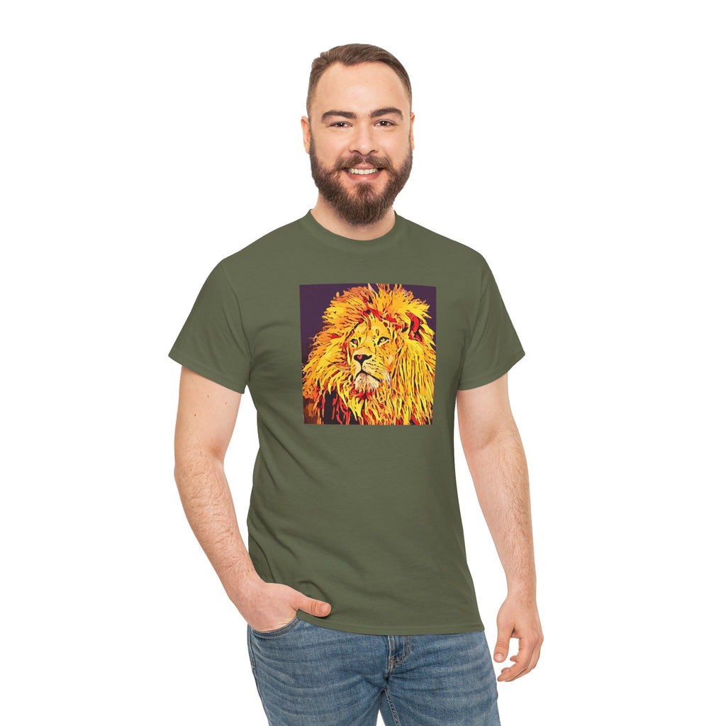 Lion Portrait T-Shirt — Vibrant Pop Art Lion Graphic Tee