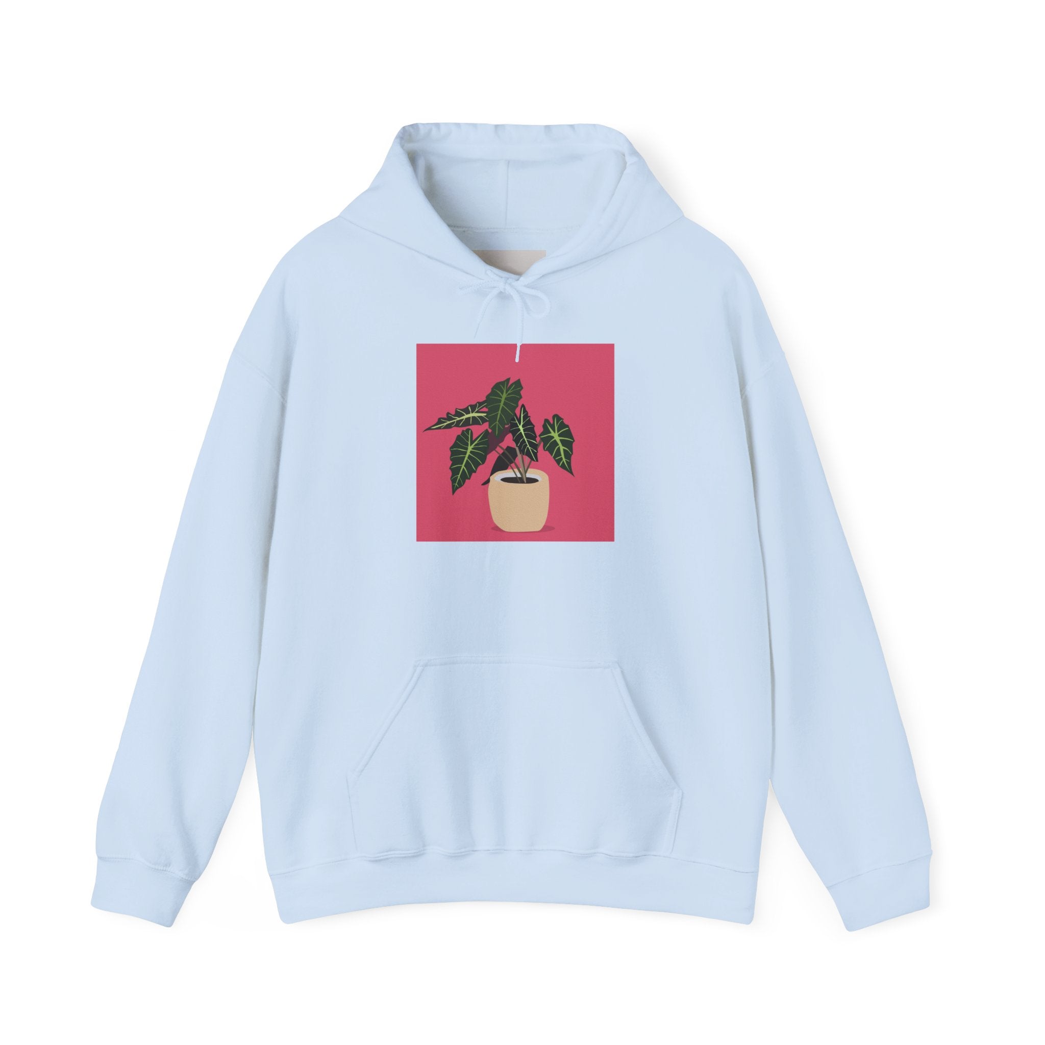 Potted Plant Hoodie – Pink Square Calathea Graphic Sweatshirt