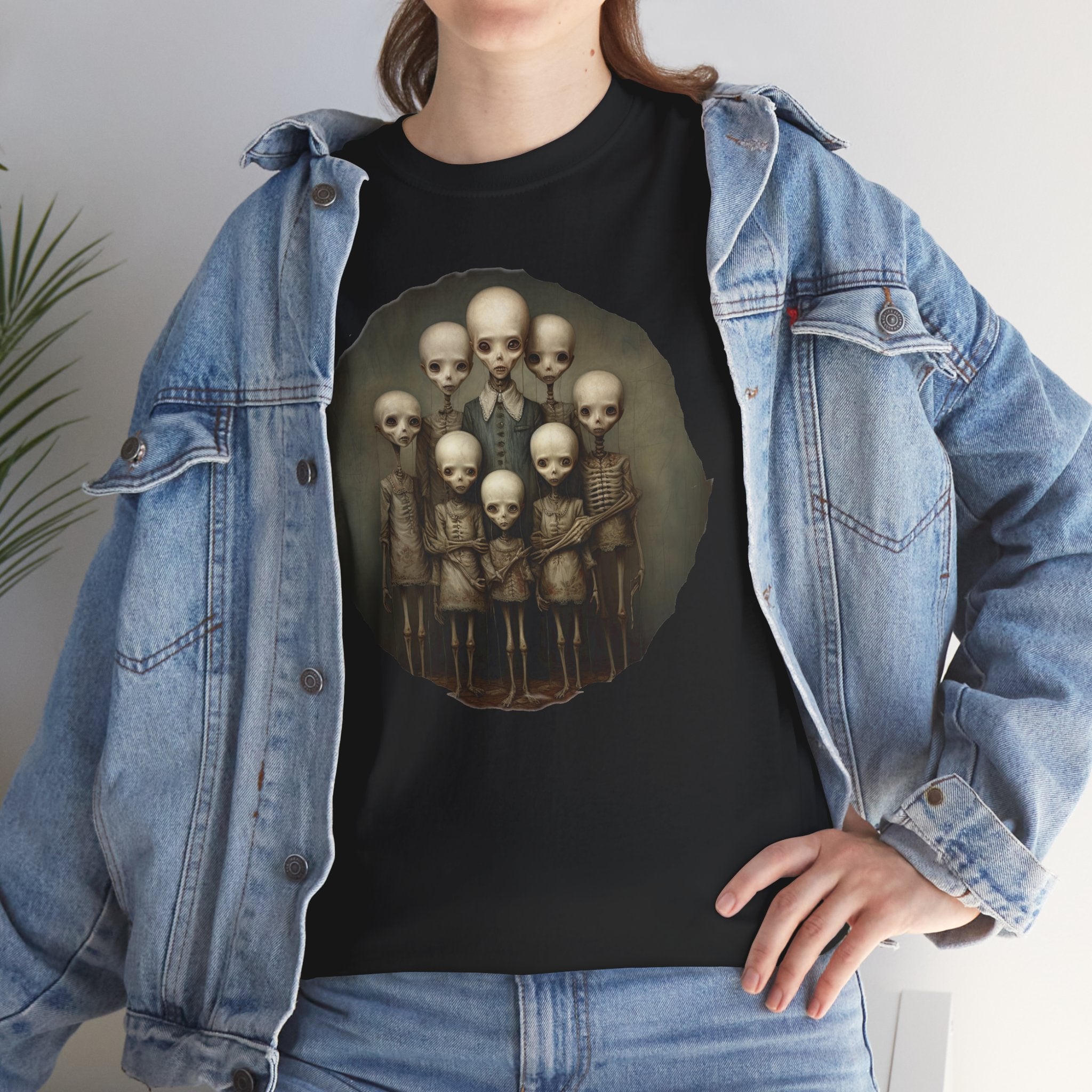 Skull Family Portrait Tee — Gothic Skeleton Crew Graphic T-Shirt