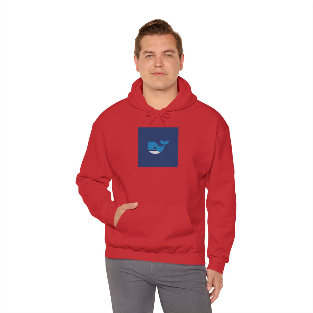 Blue Whale Graphic Hoodie — Cute Minimal Ocean Whale Pullover