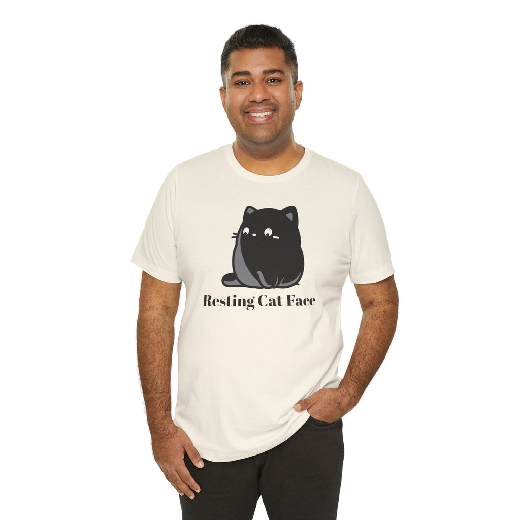 Resting Cat Face Tee – Cute Black Cat Graphic T-Shirt