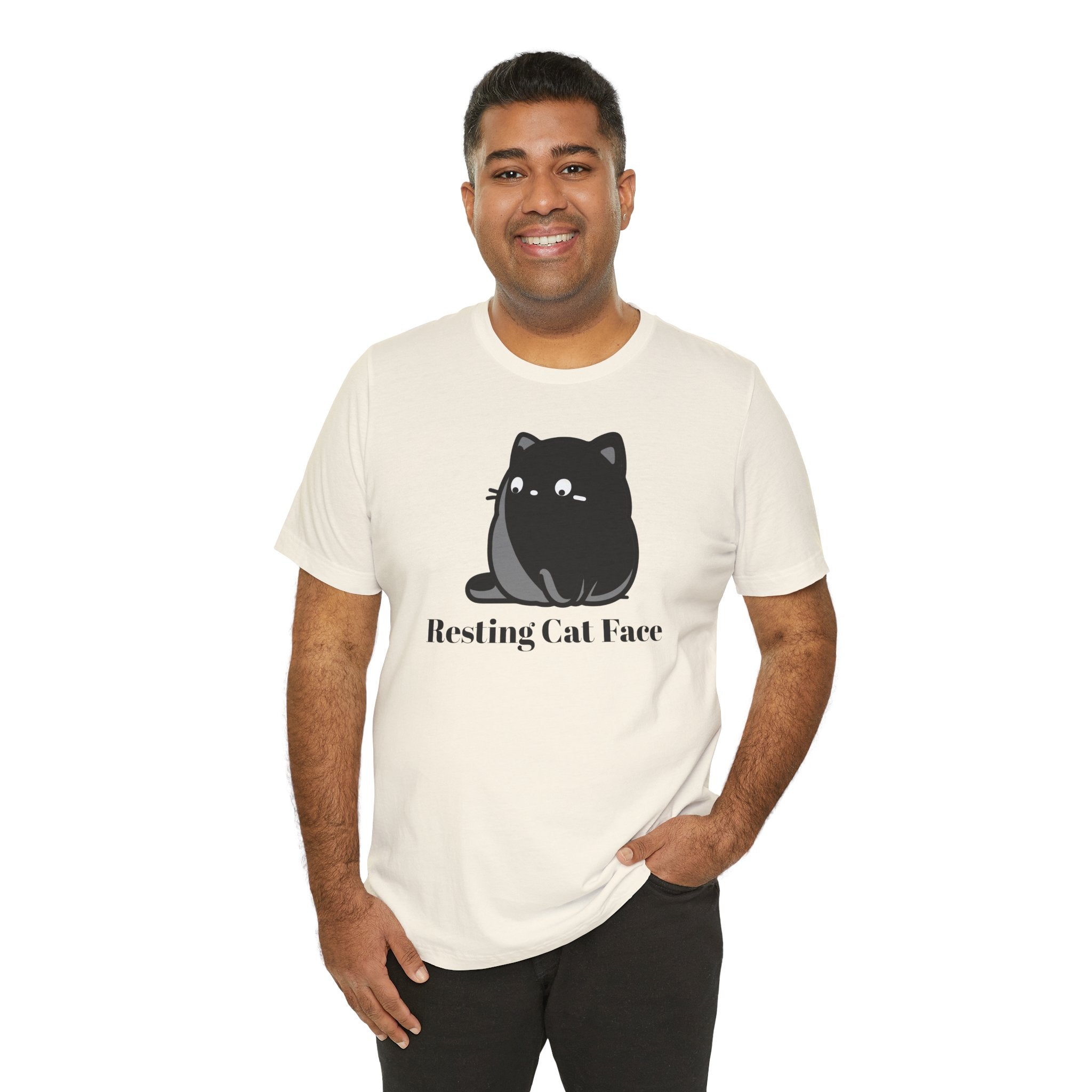 Resting Cat Face Tee – Cute Black Cat Graphic T-Shirt