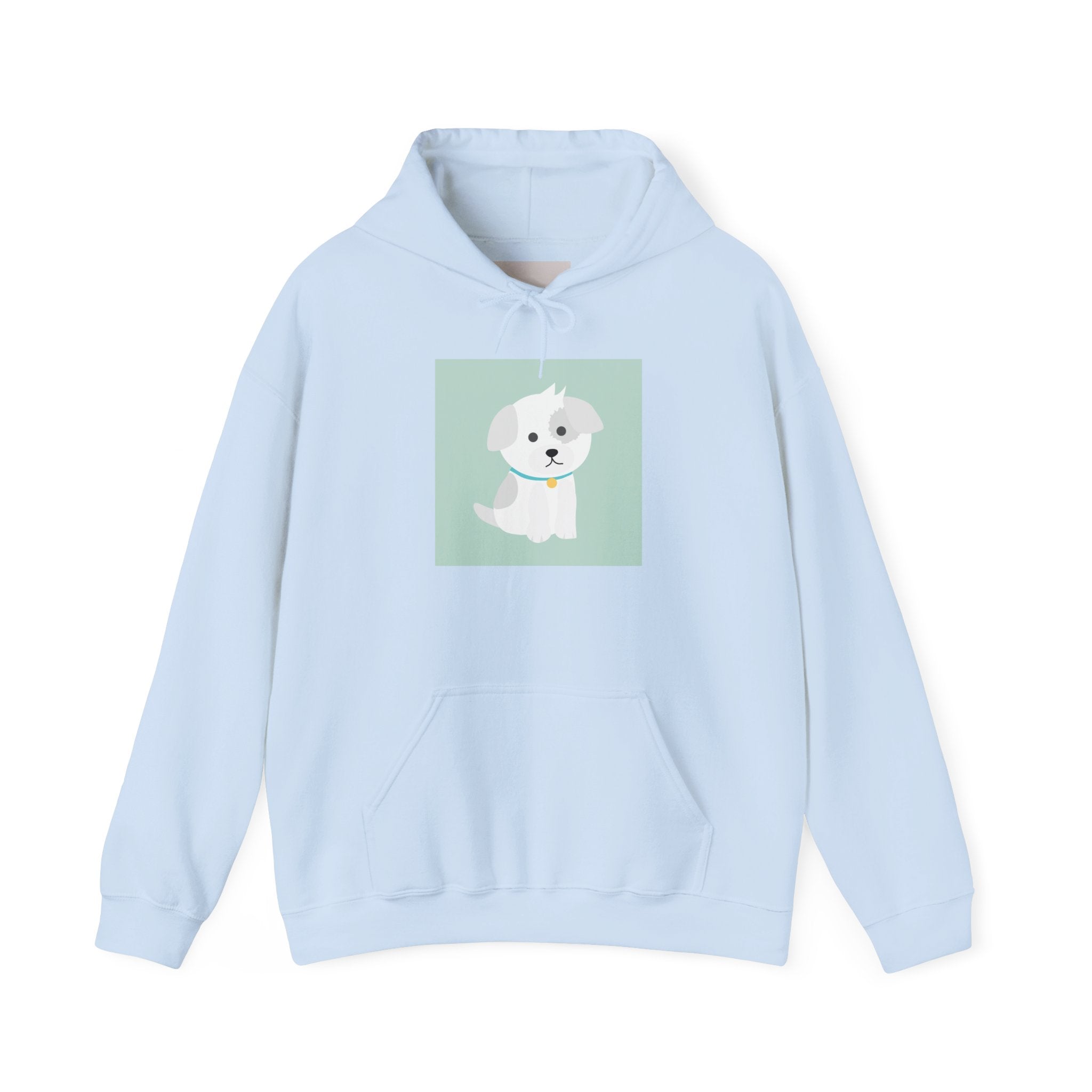 Cute White Puppy Hoodie – Cute Dog Cartoon Sweatshirt for Pet Lovers