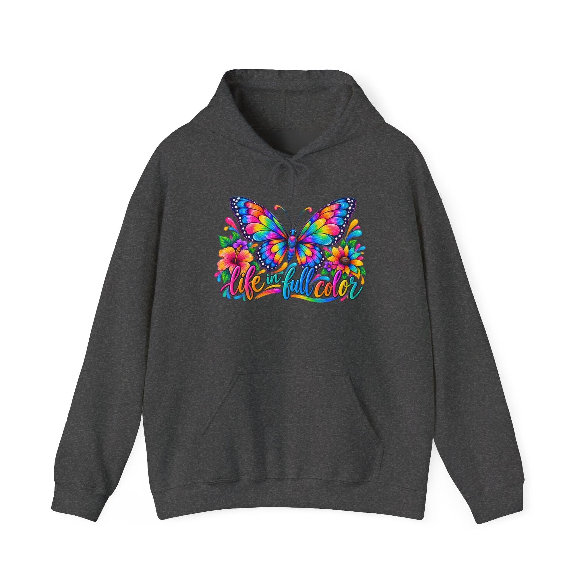 Butterfly Garden Hoodie - Colorful "Wonderful" Floral Graphic Sweatshirt
