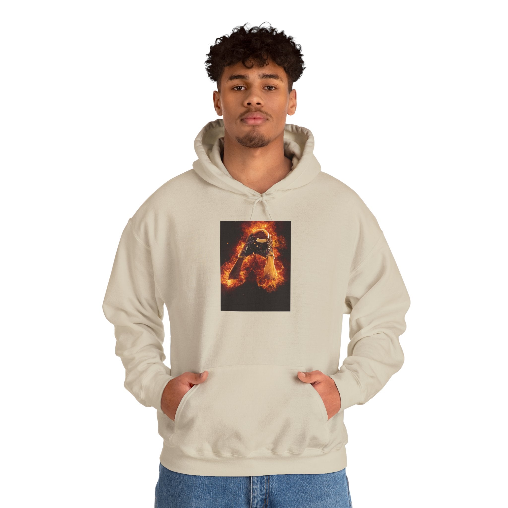 Flaming Football Hoodie — Fiery Football Pullover