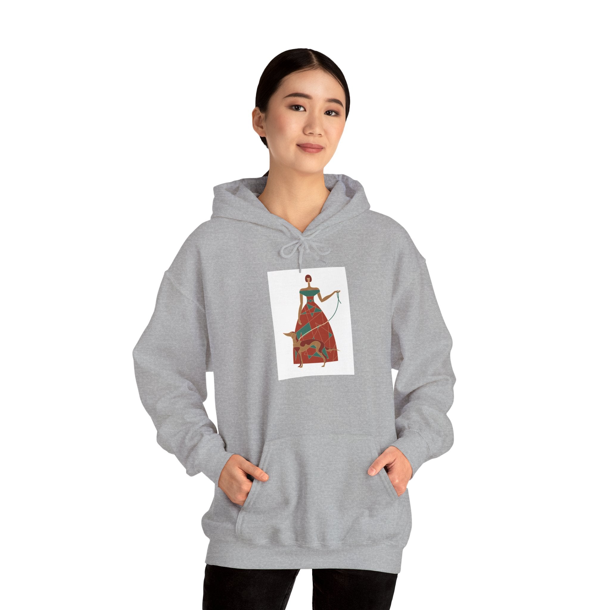 Folk Art Archer Hoodie — Vintage Red Archer Illustration Sweatshirt