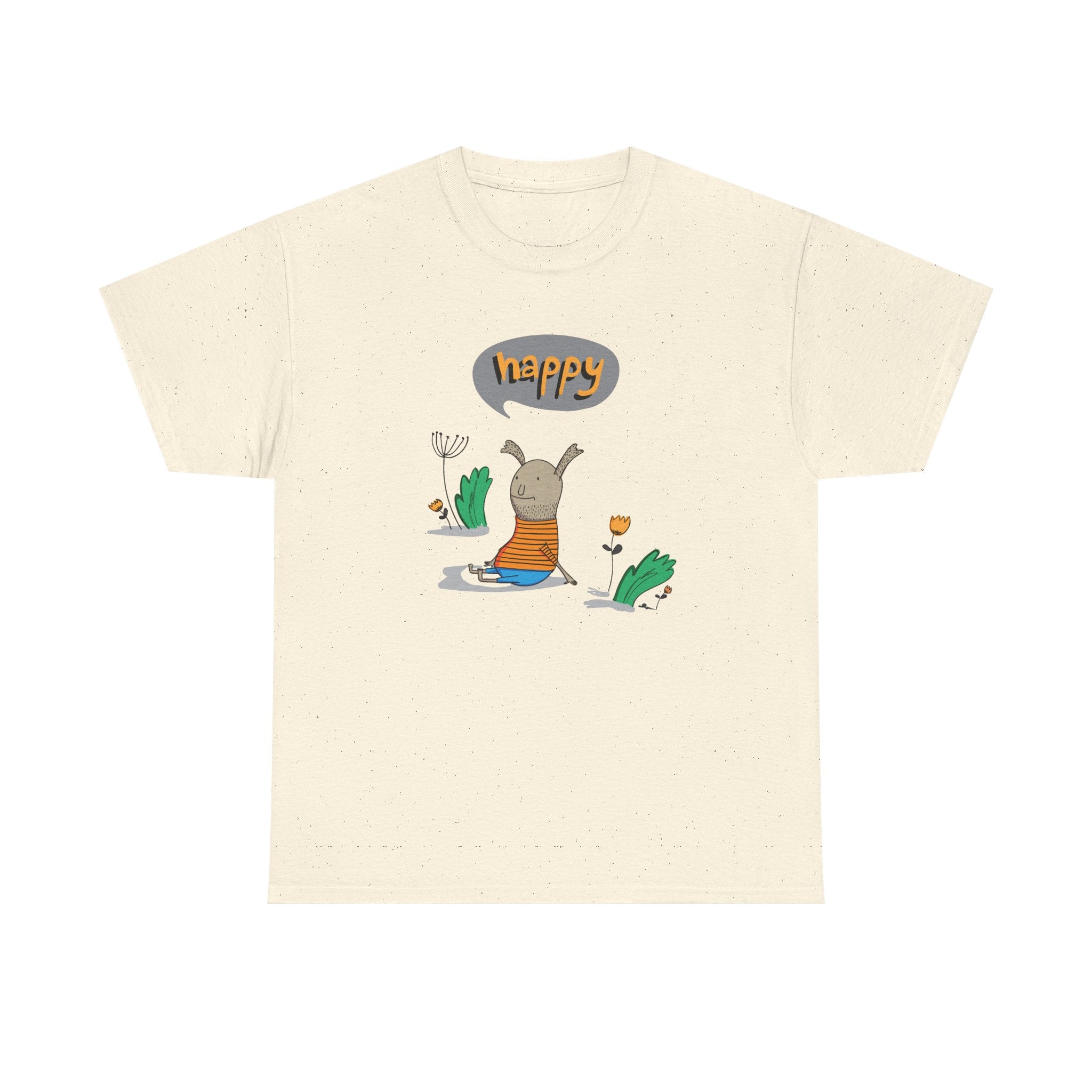 Happy Slug Graphic Tee — Cute Nature Cartoon T-Shirt