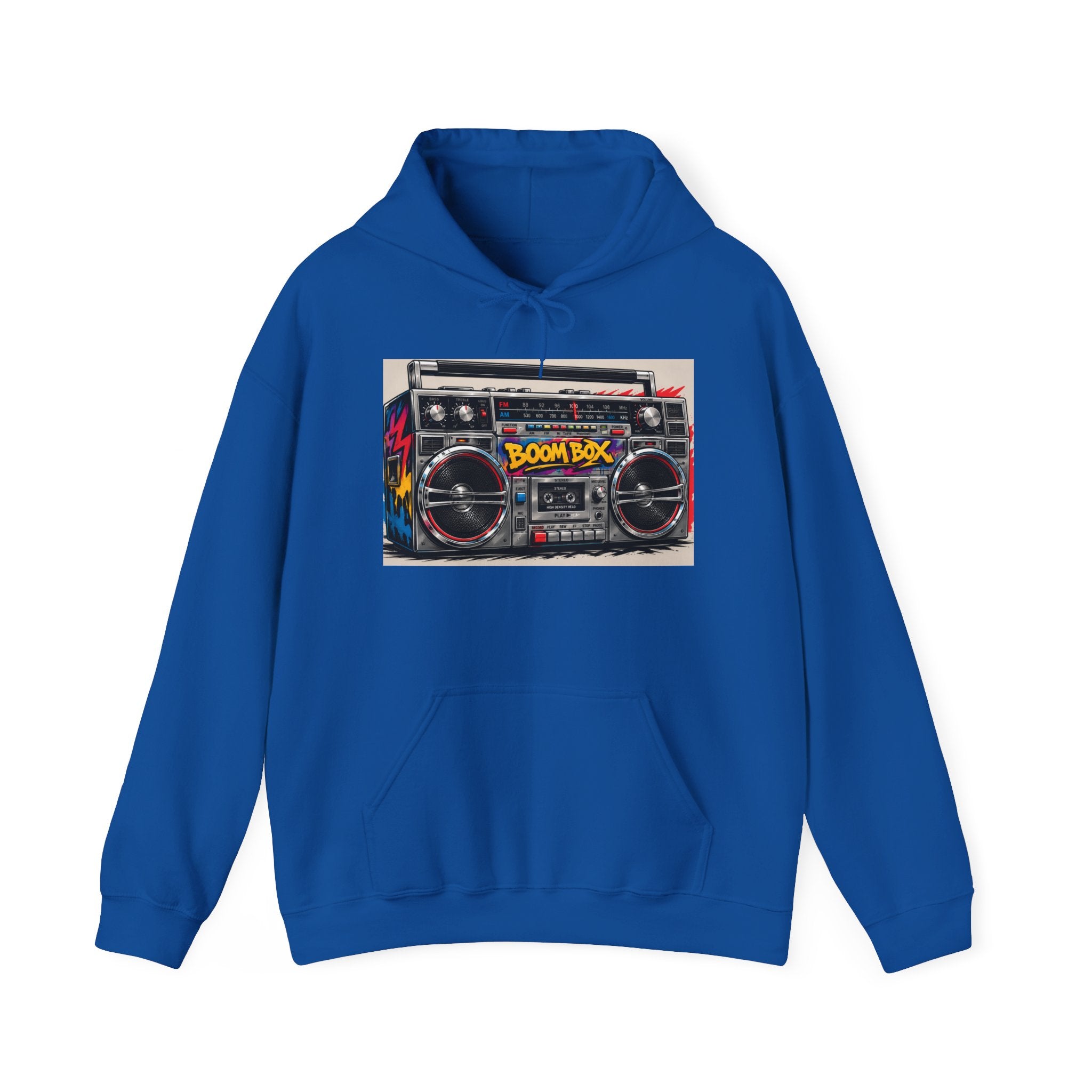 Boom Box Hoodie — Retro Boombox Graphic Pullover