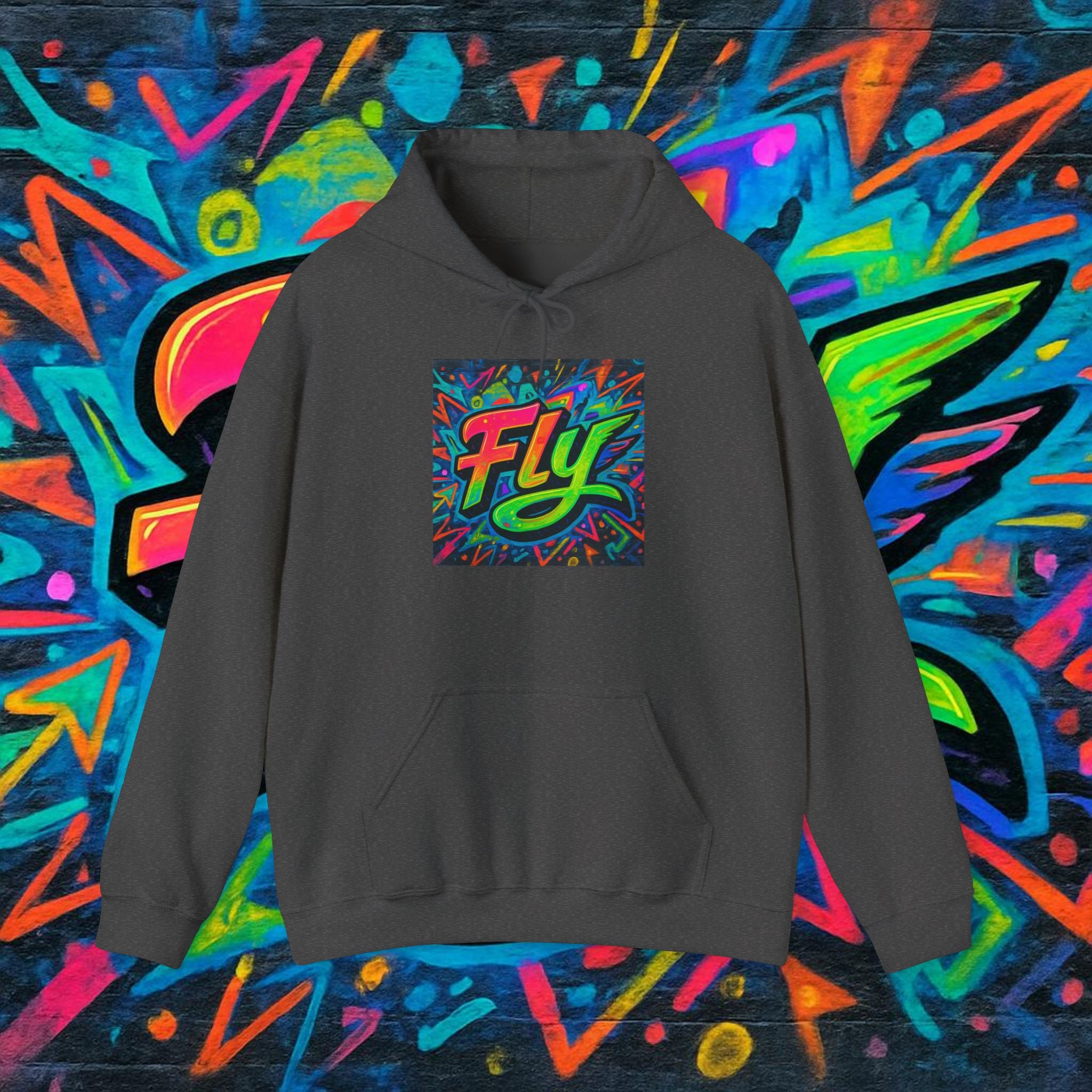 Fly Graffiti Hoodie — Colorful Streetwear Pullover