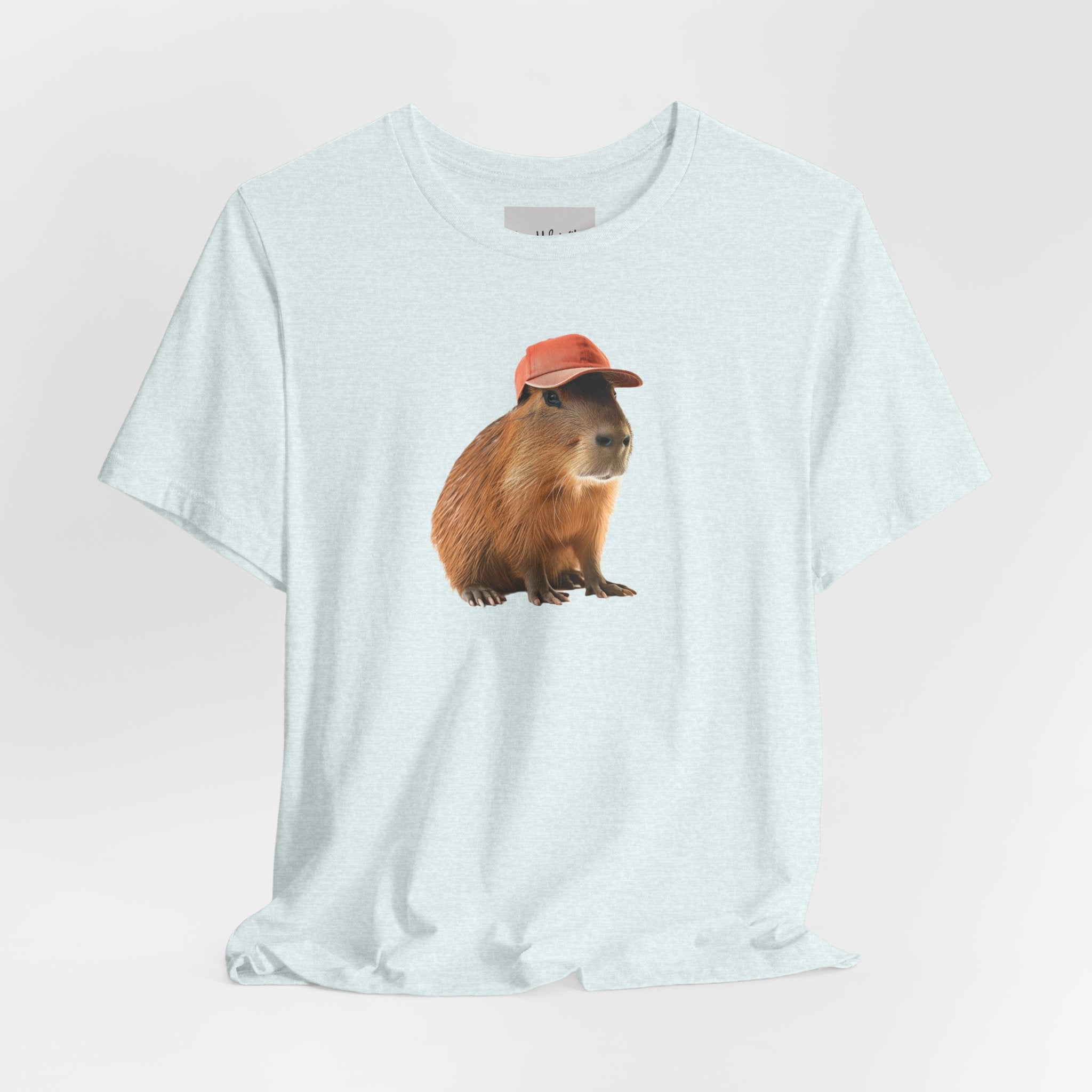Capybara in Red Cap T-Shirt — Cute Animal Graphic Tee