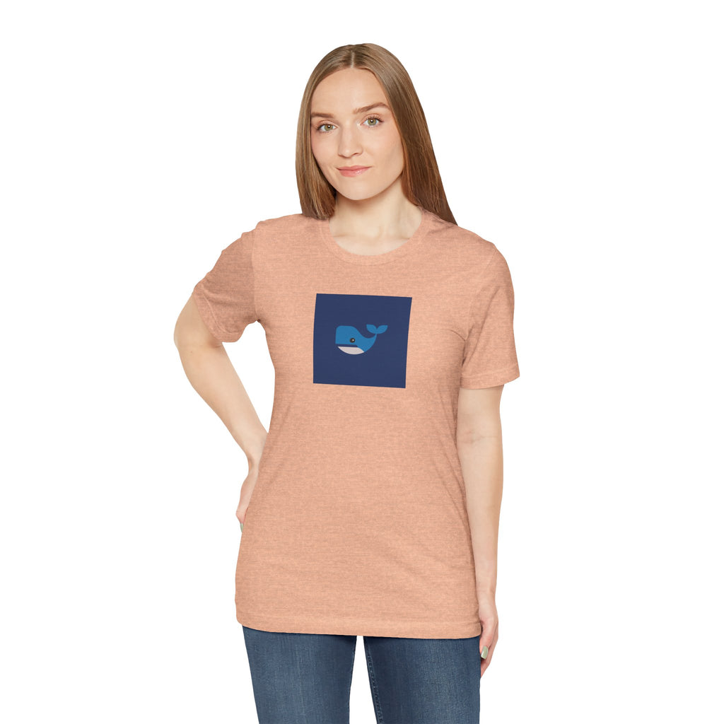Whale Graphic Tee — Cute Blue Whale Square Design