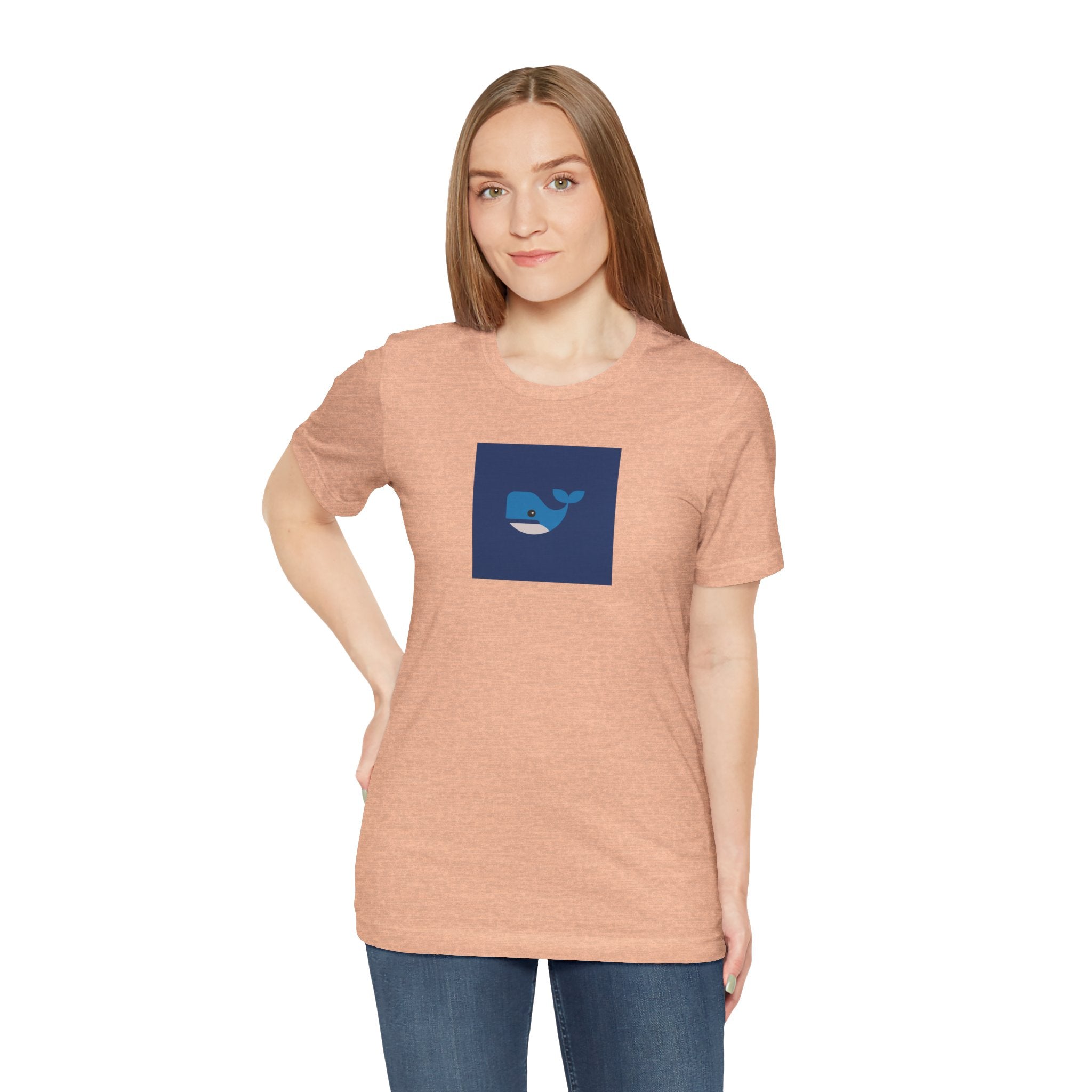 Whale Graphic Tee — Cute Blue Whale Square Design