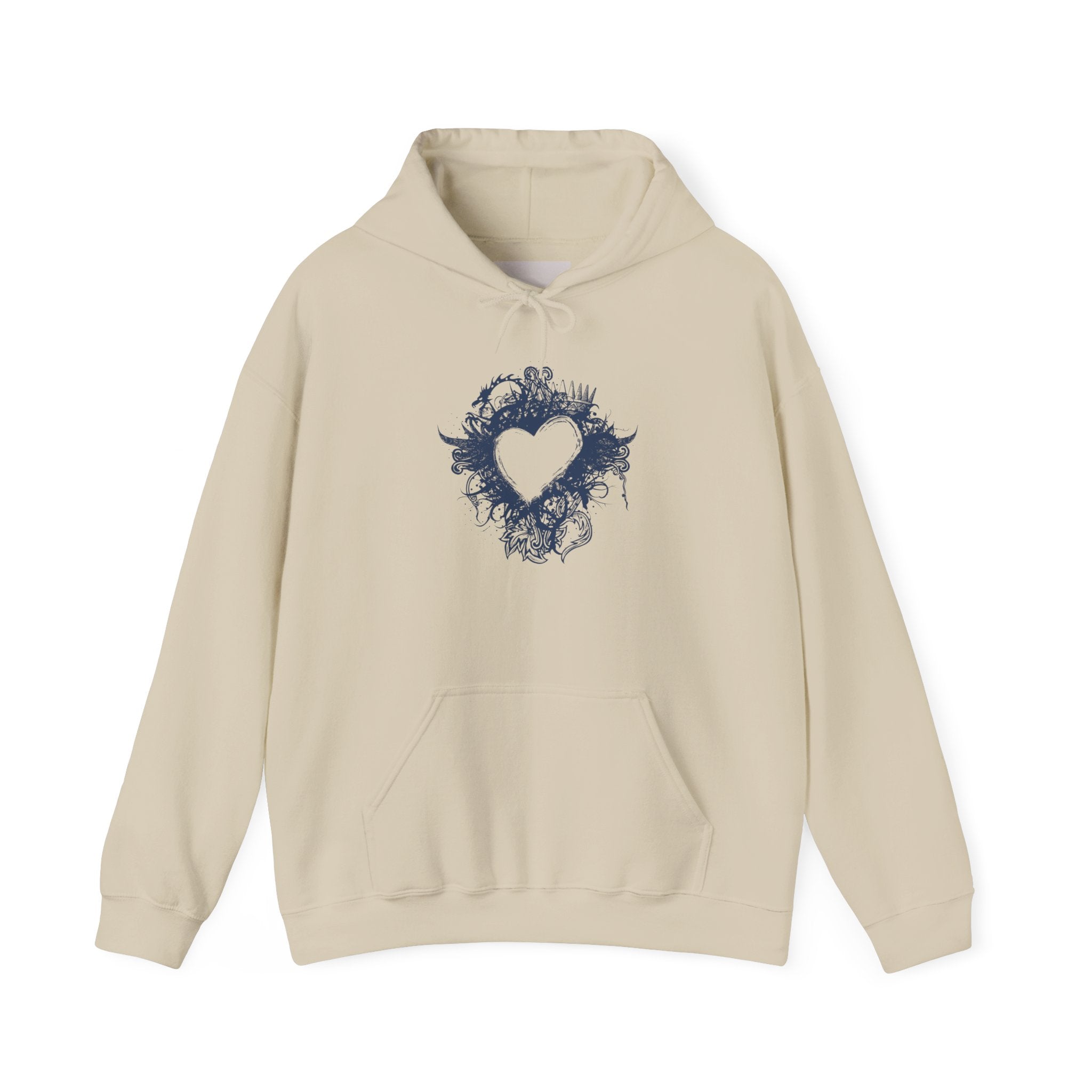 Heart Ink Splash Hoodie — Artistic Grunge Heart Pullover