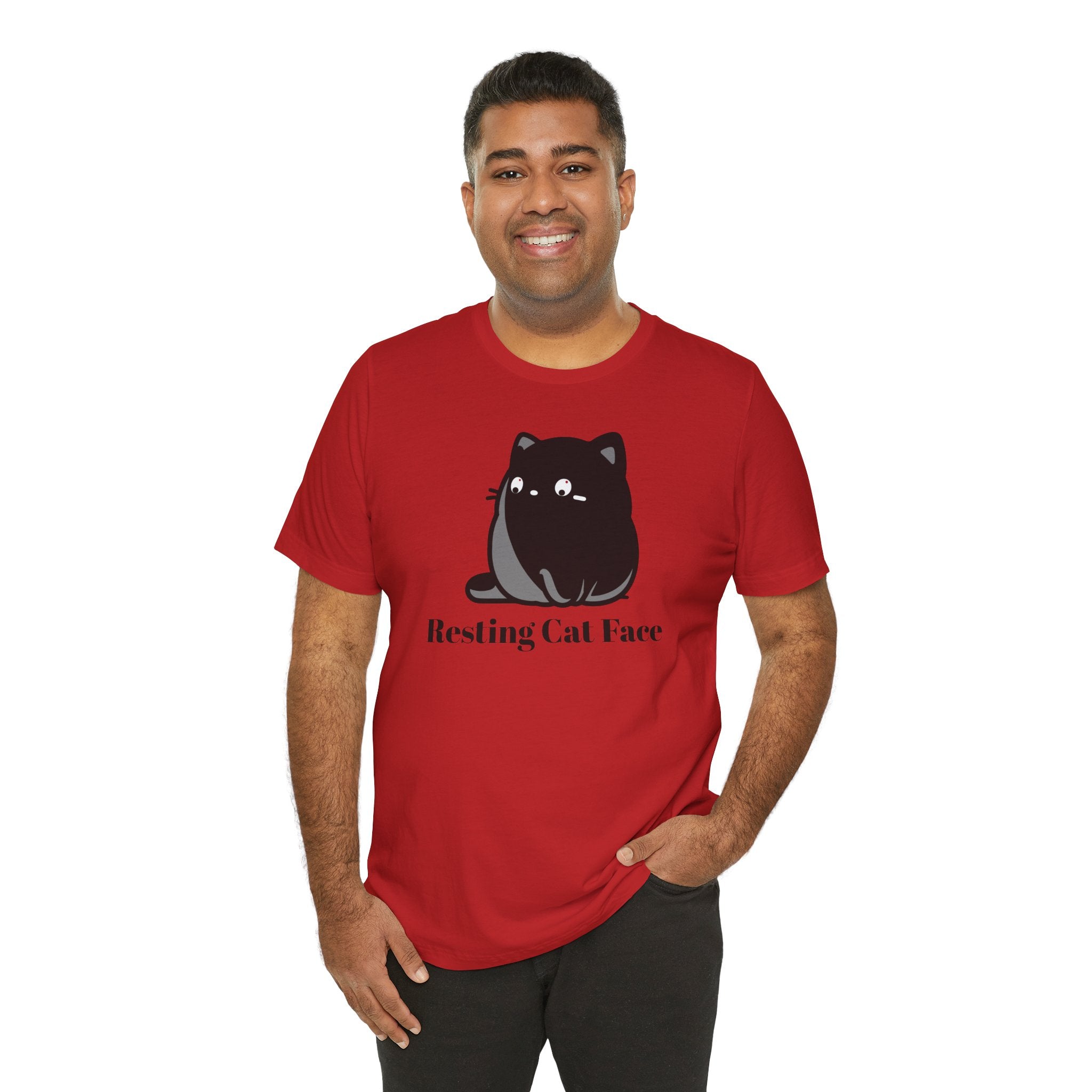 Resting Cat Face Tee – Cute Black Cat Graphic T-Shirt