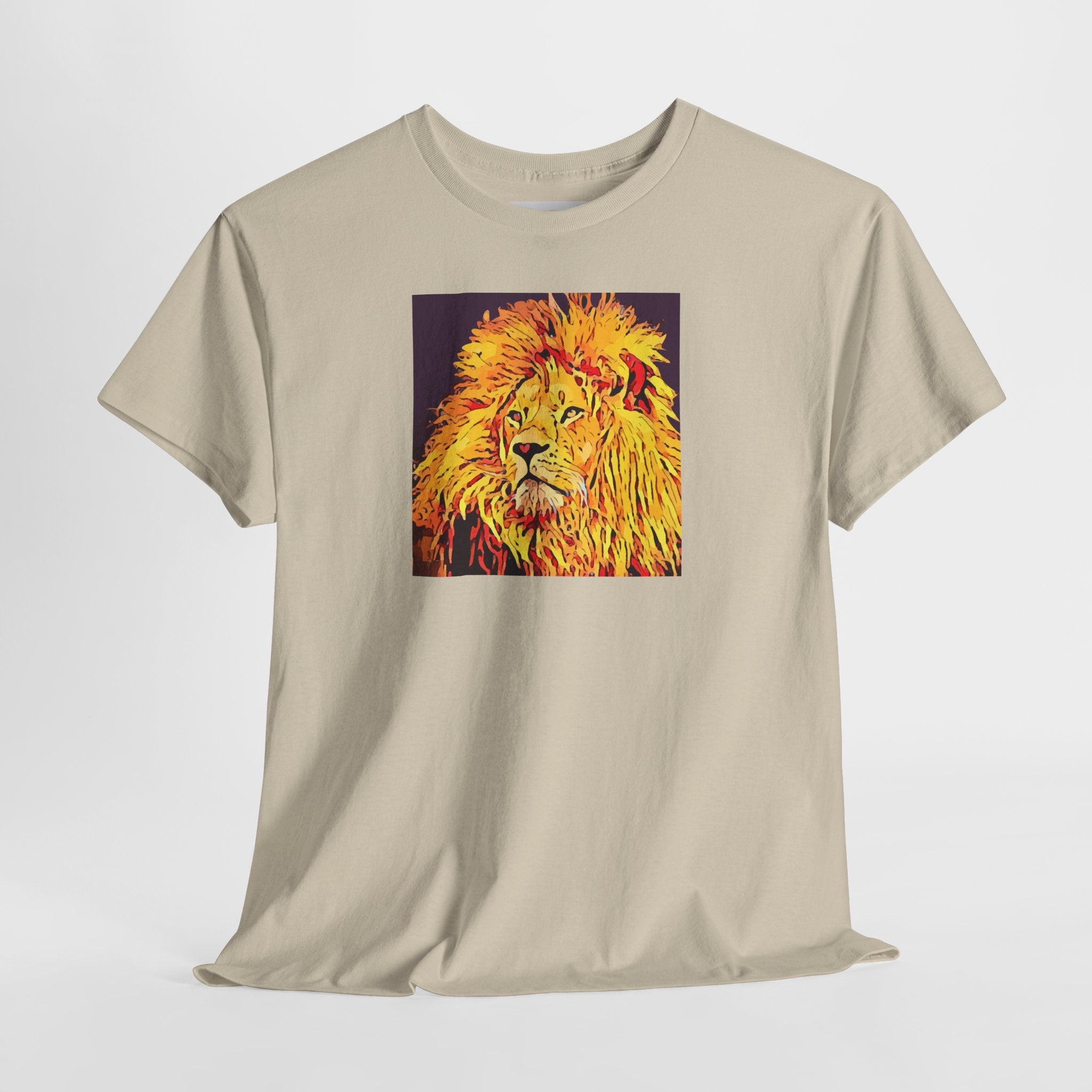 Lion Portrait T-Shirt — Vibrant Pop Art Lion Graphic Tee
