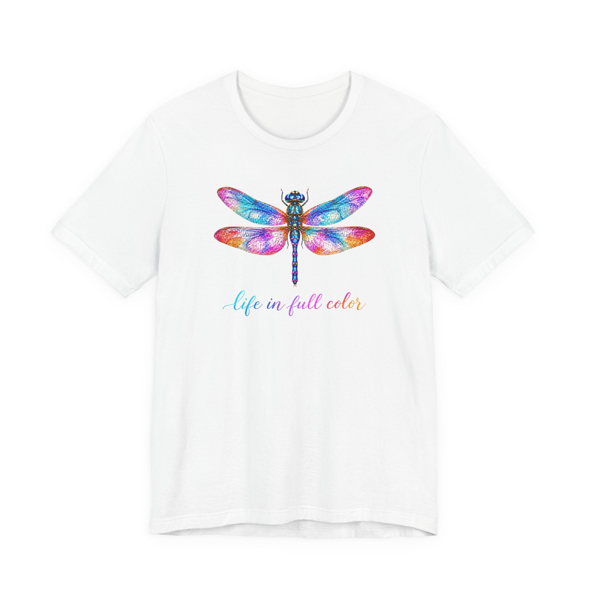 Dragonfly T-Shirt – Colorful Watercolor ‘Life in Full Color’ Tee