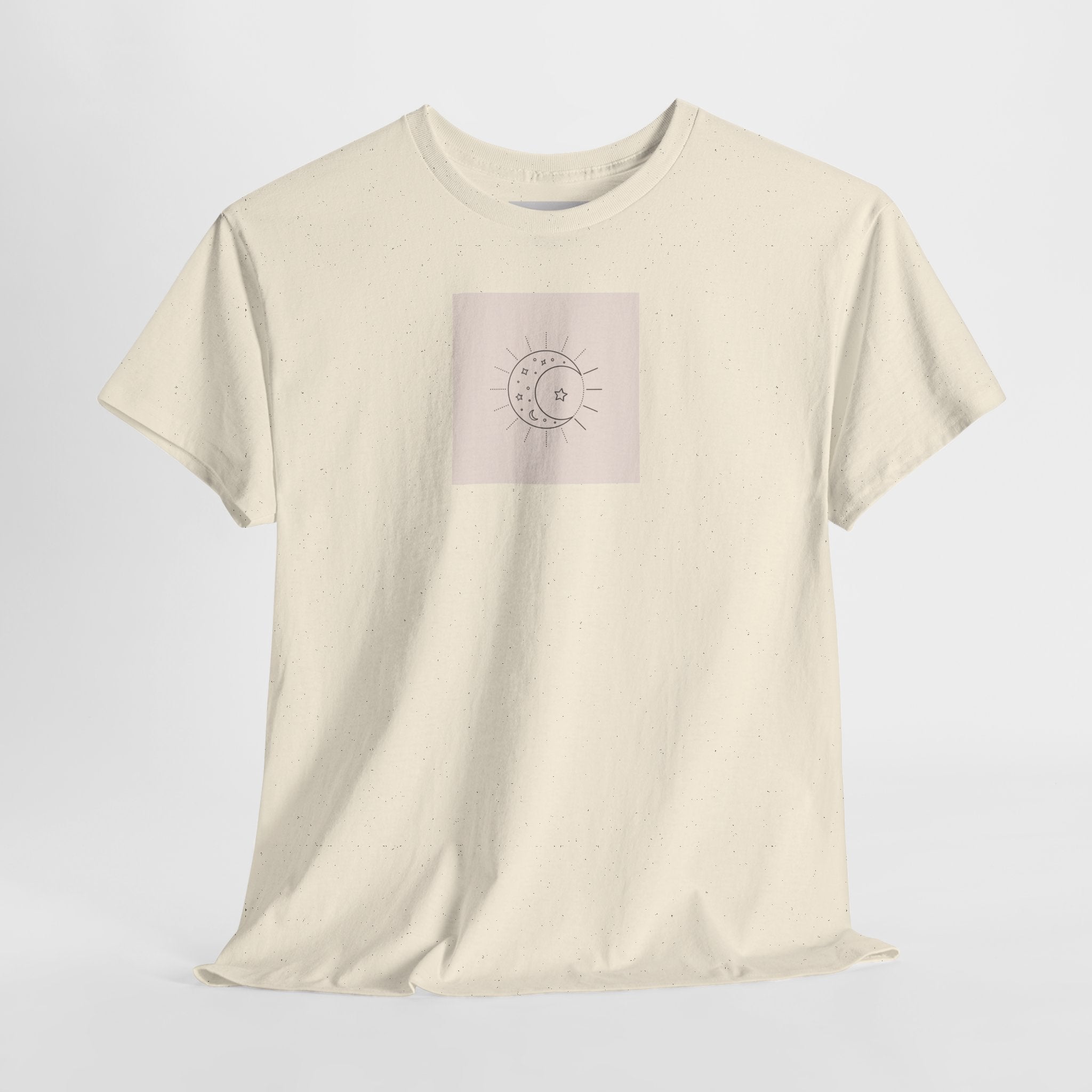 Sun & Moon Minimalist Tee — Celestial Line Art T-Shirt