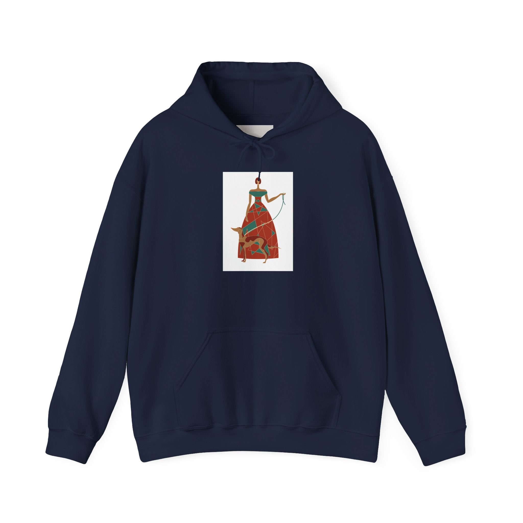Folk Art Archer Hoodie — Vintage Red Archer Illustration Sweatshirt