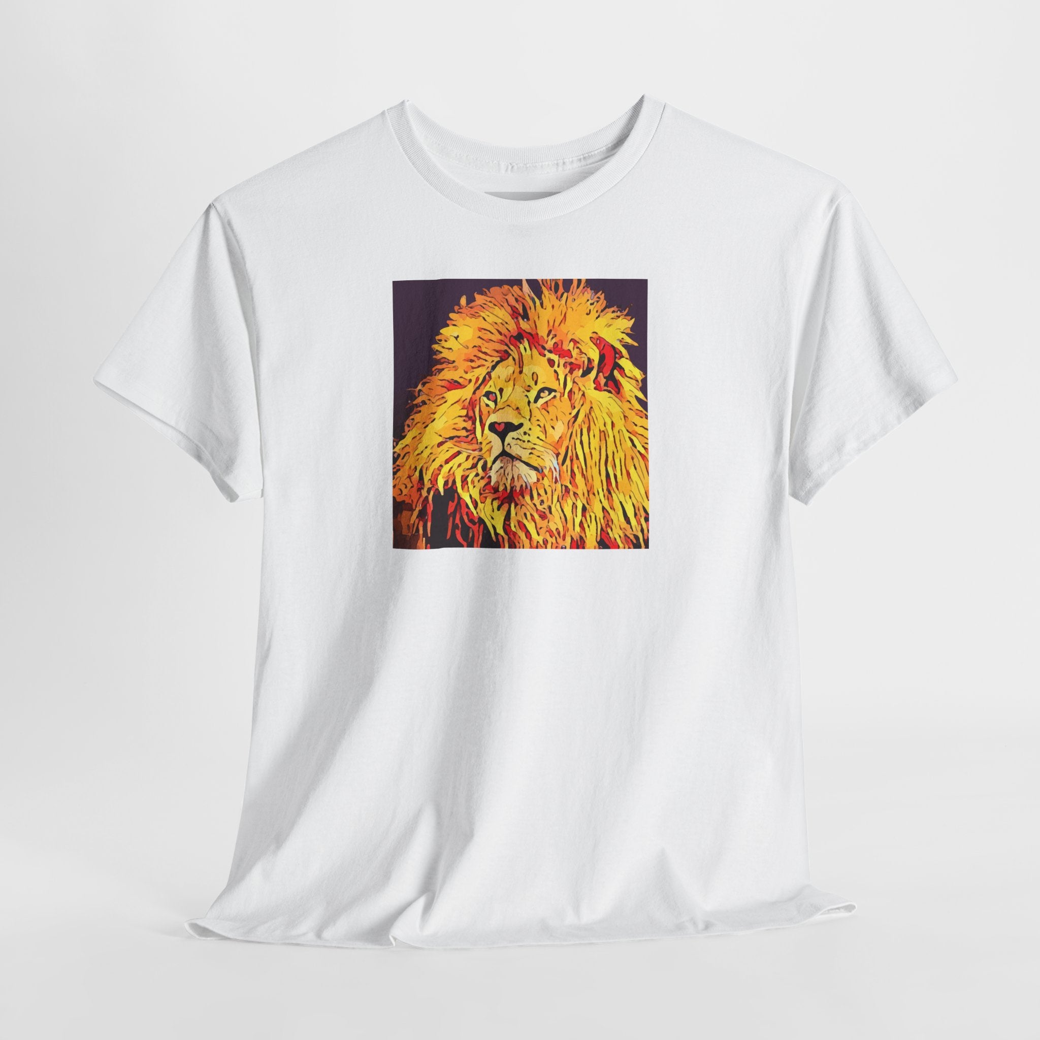 Lion Portrait T-Shirt — Vibrant Pop Art Lion Graphic Tee