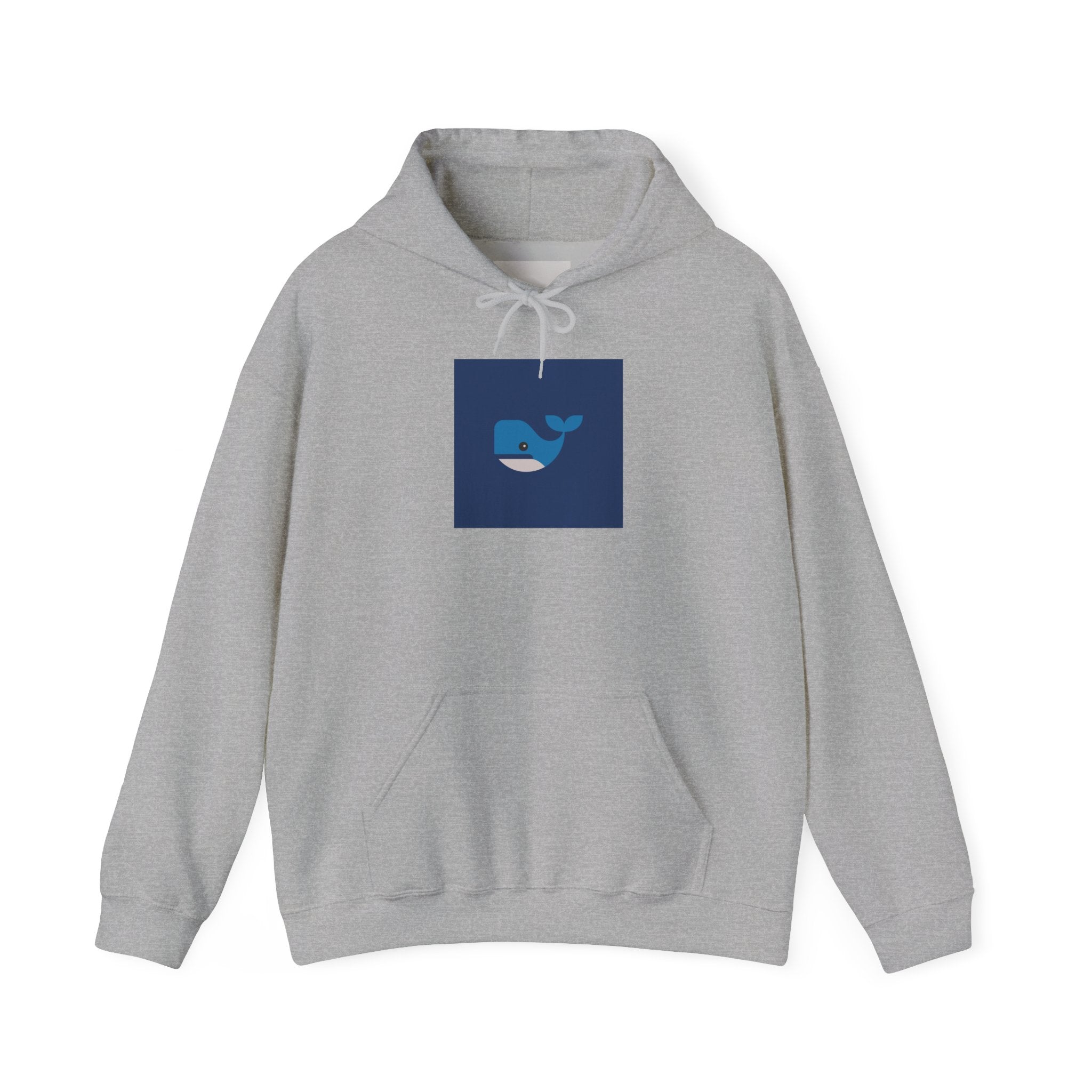 Blue Whale Graphic Hoodie — Cute Minimal Ocean Whale Pullover
