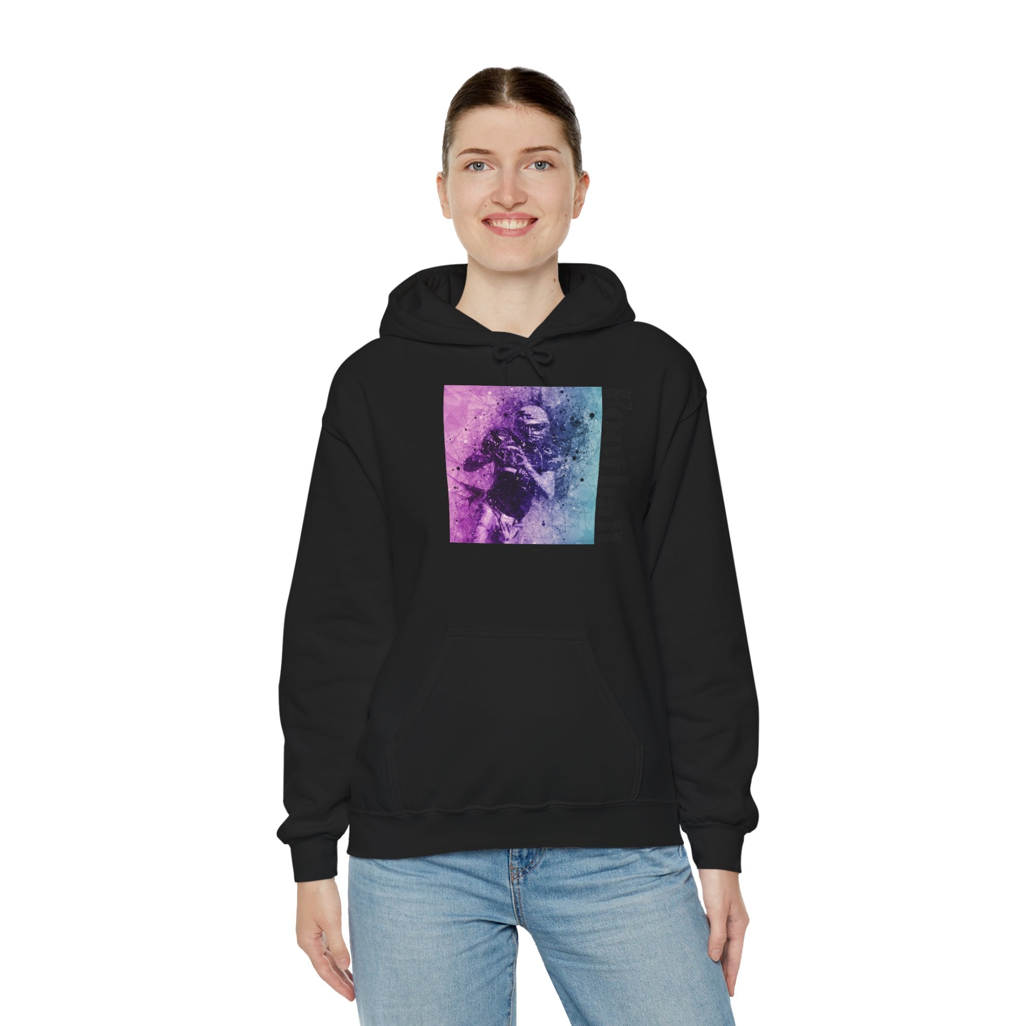 Football Player Vintage Art Hoodie – Grunge Athletic Pullover