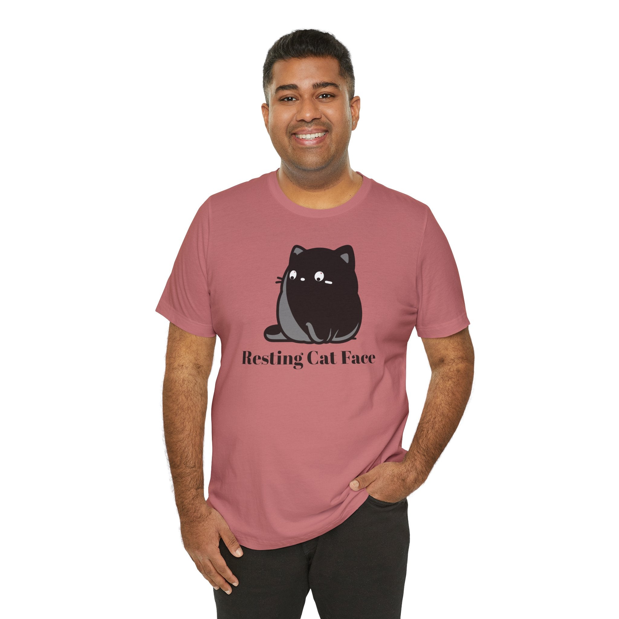 Resting Cat Face Tee – Cute Black Cat Graphic T-Shirt