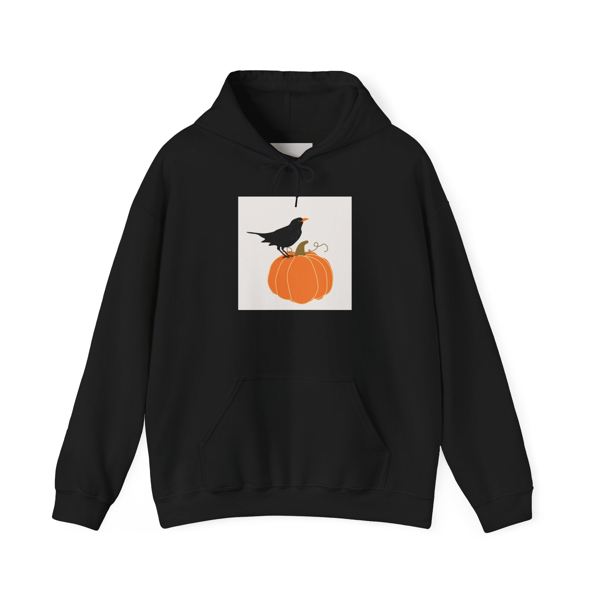 Halloween Crow on Pumpkin Hoodie
