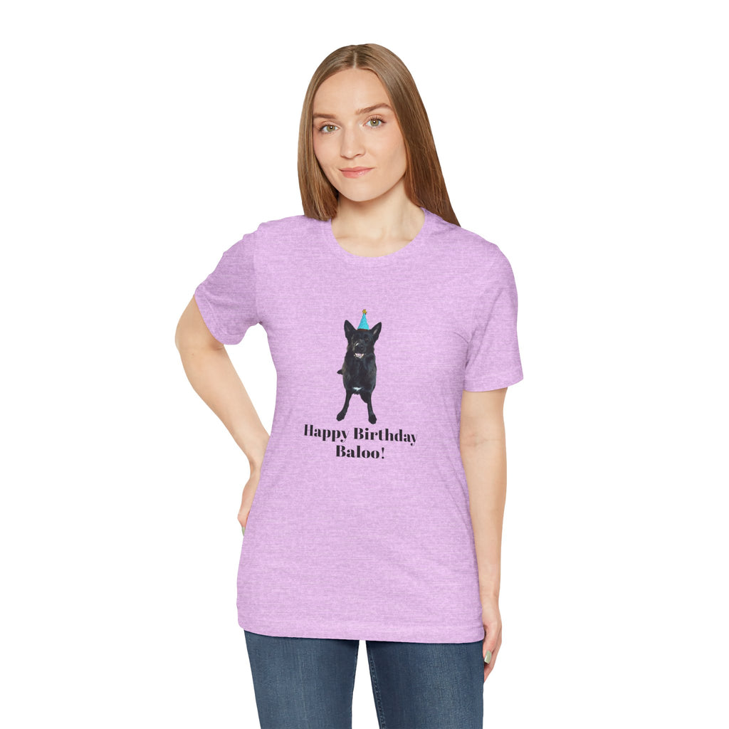 Birthday Dog Tee — "Happy Birthday Baloo!"