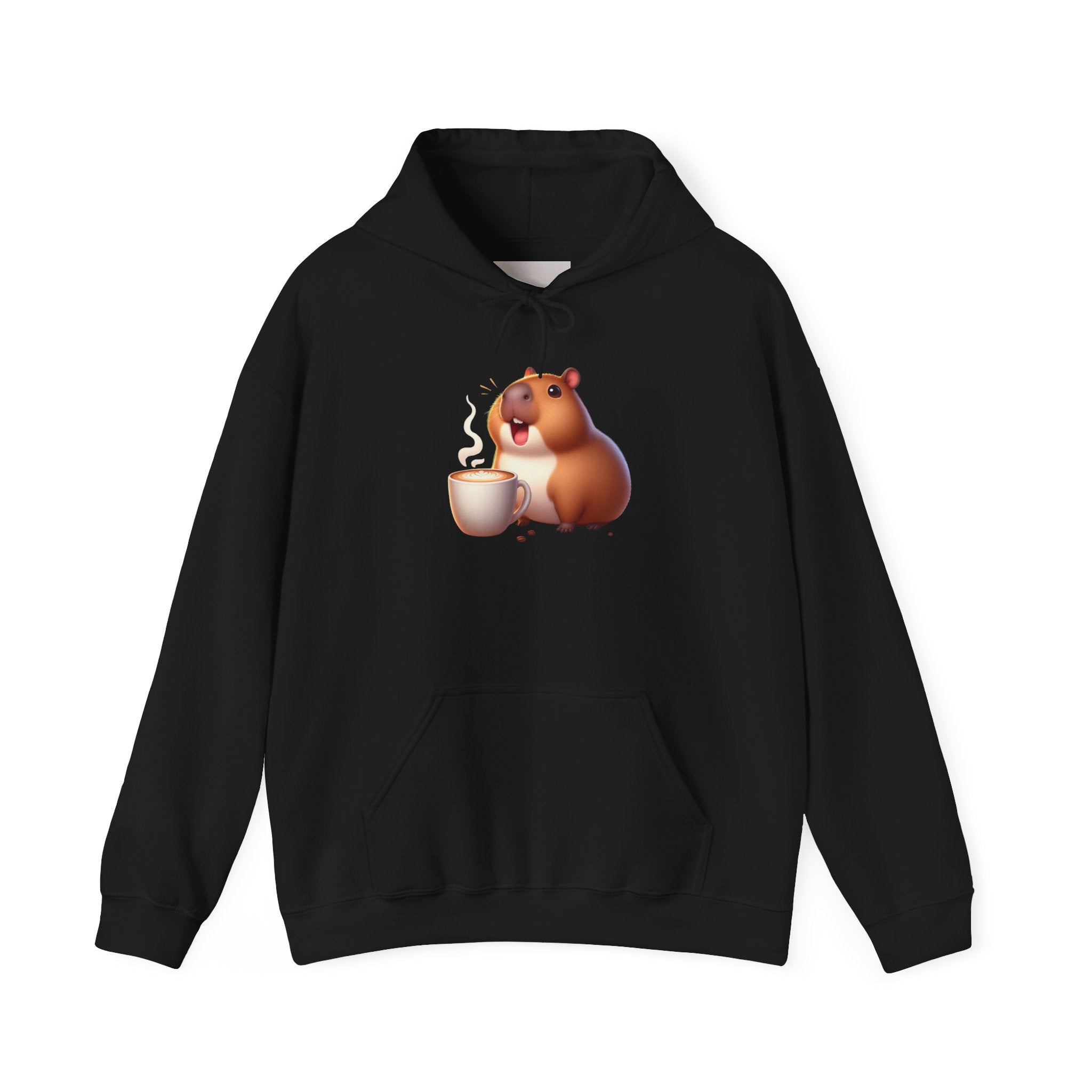 Cute Capybara Sipping Coffee Hoodie – Cozy Animal Coffee Lover Sweatshirt