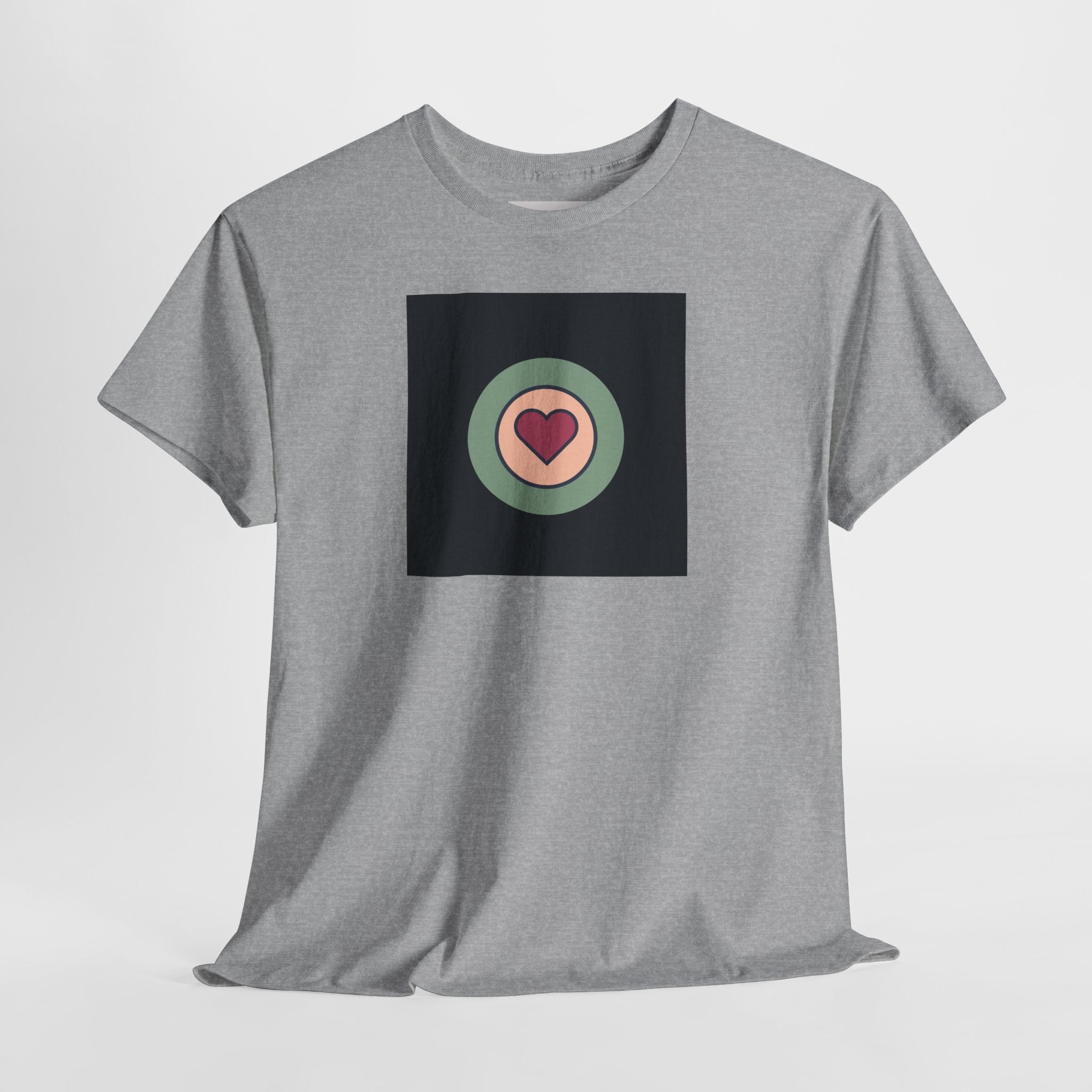 Retro Target Heart T‑Shirt — Minimalist Love Graphic Tee