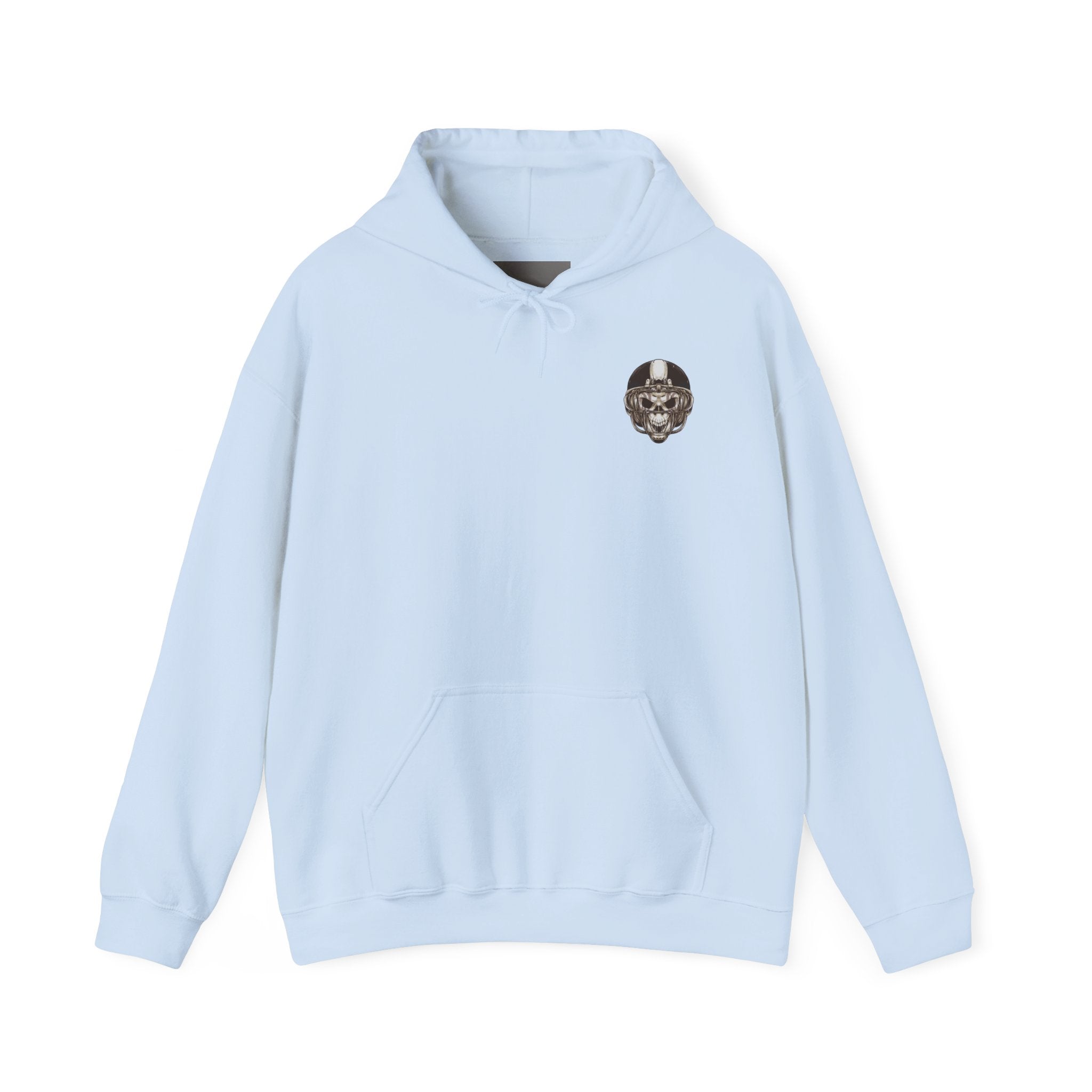 Skull Helmet Hoodie — Gothic Football Skull Graphic Pullover