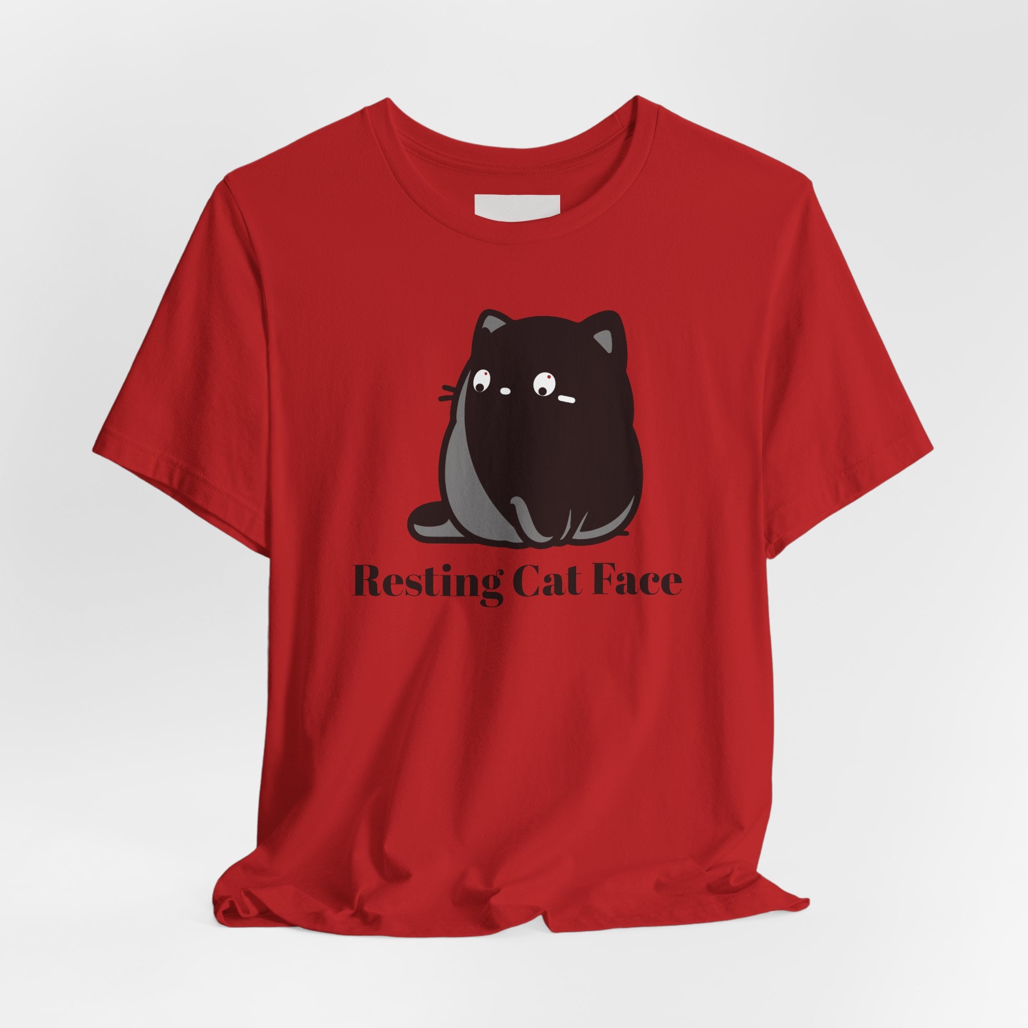 Resting Cat Face Tee – Cute Black Cat Graphic T-Shirt