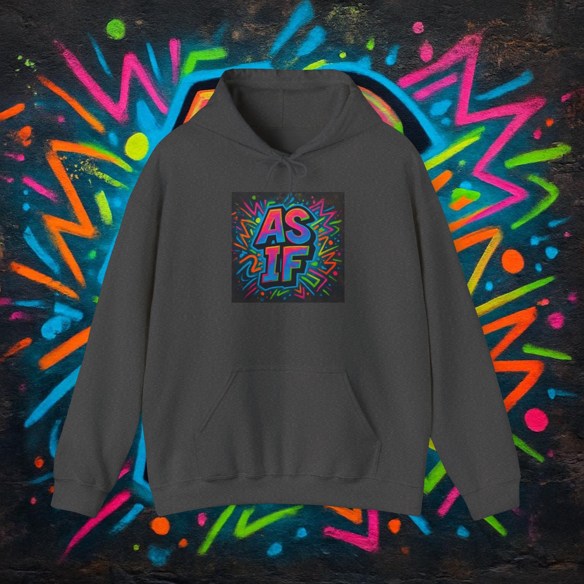 AS IF Graffiti Hoodie — Colorful Retro Streetwear Pullover